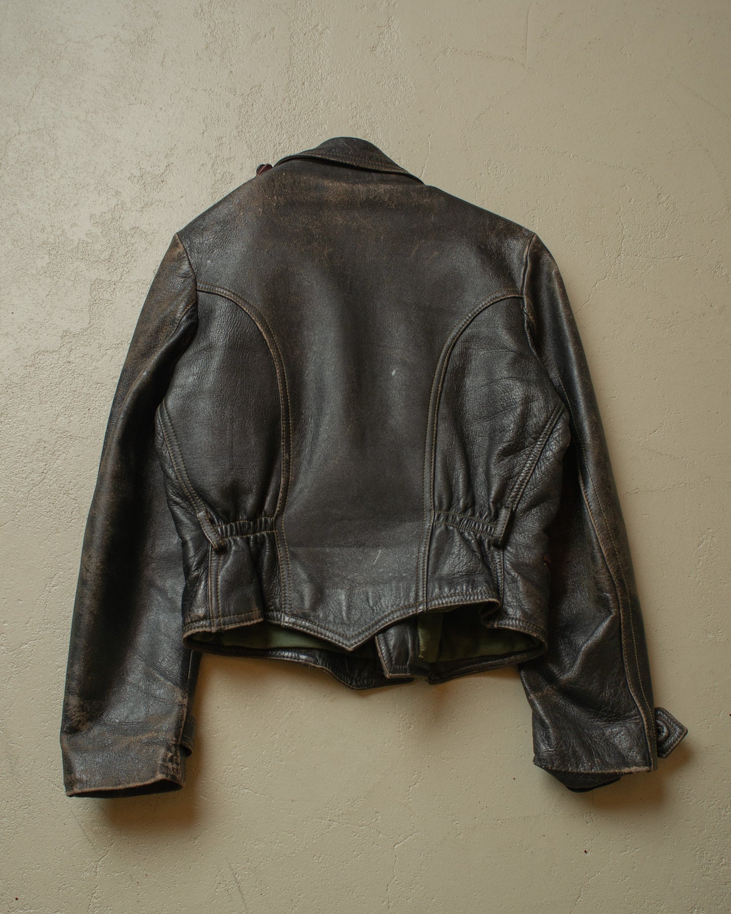 1950s Weko Biker Leather Jacket black - S