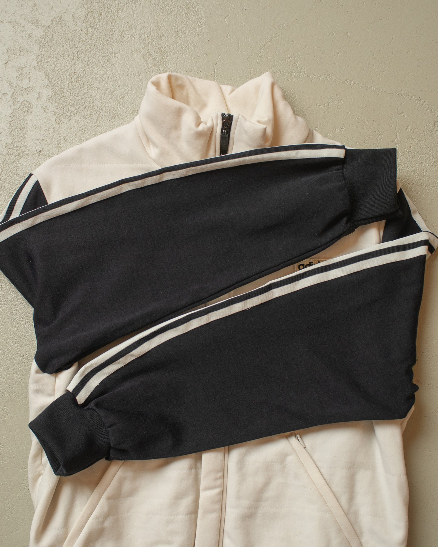 1980s Adidas lined Track Jacket black/white - M/L