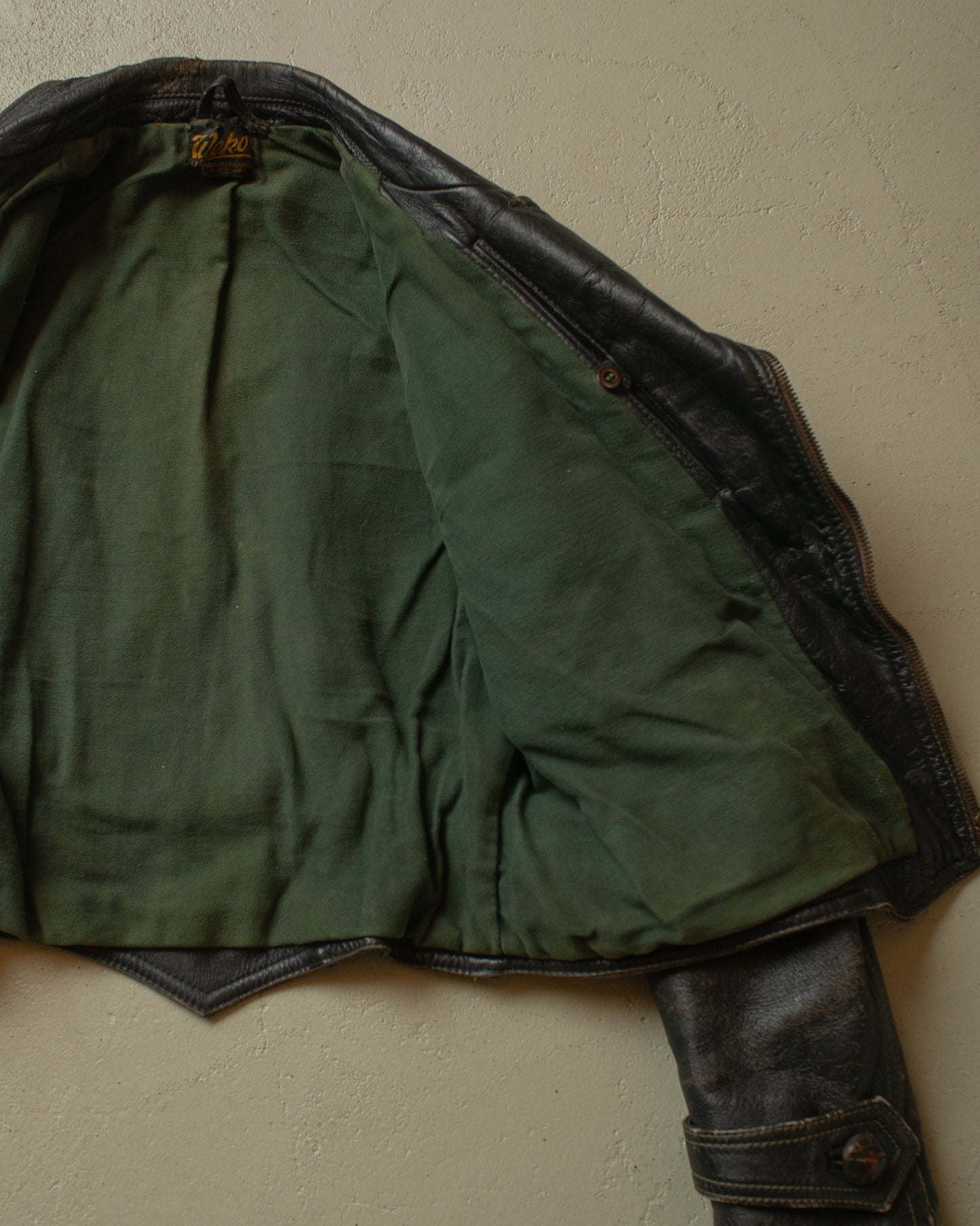 1950s Weko Biker Leather Jacket black - S