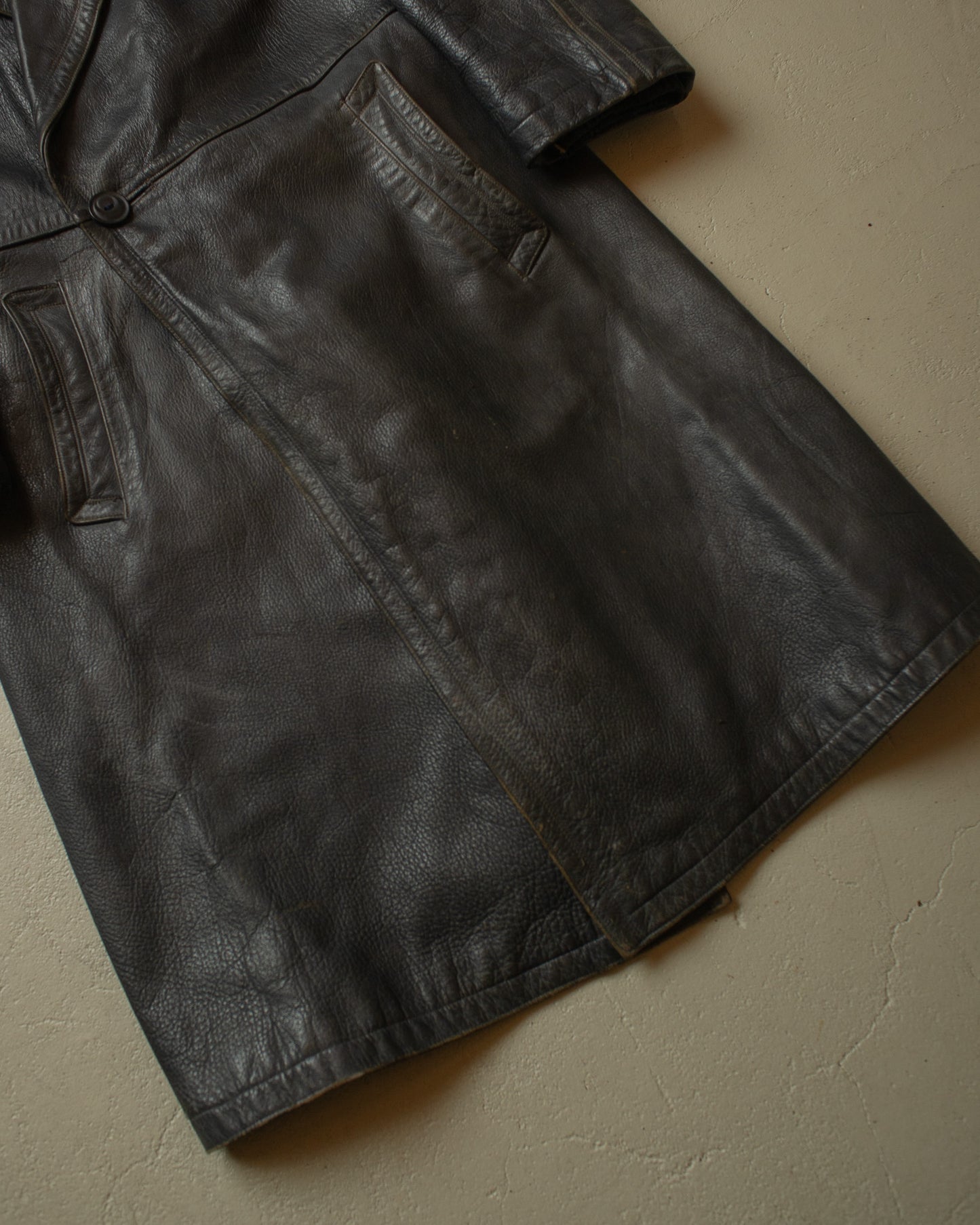 1950s Leather Coat black - M