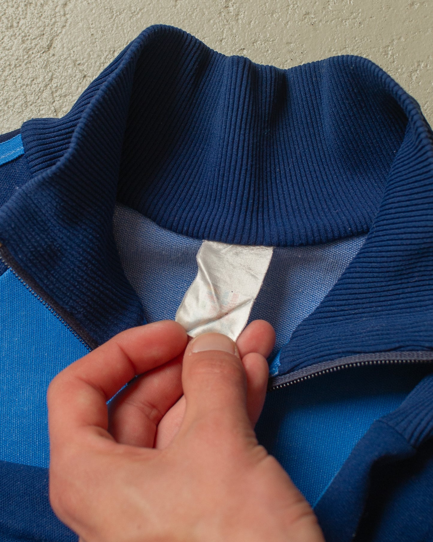 1980s Adidas Two Tone Track Jacket blue - S/M