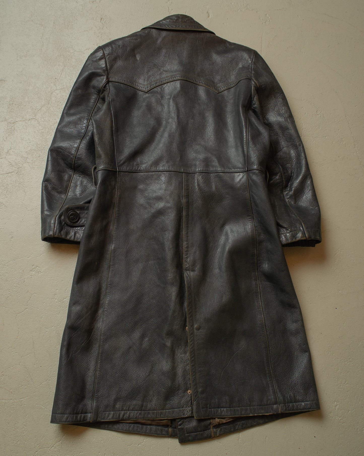 1950s Leather Coat black - M