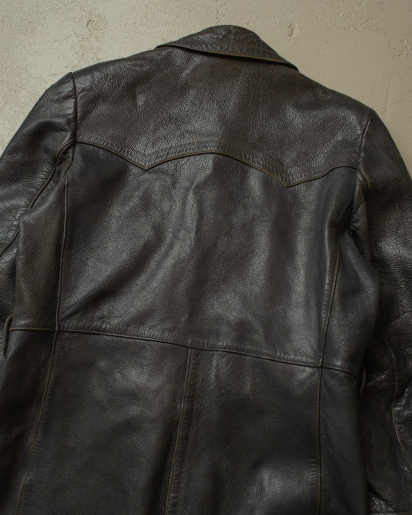 1950s Leather Coat black - M