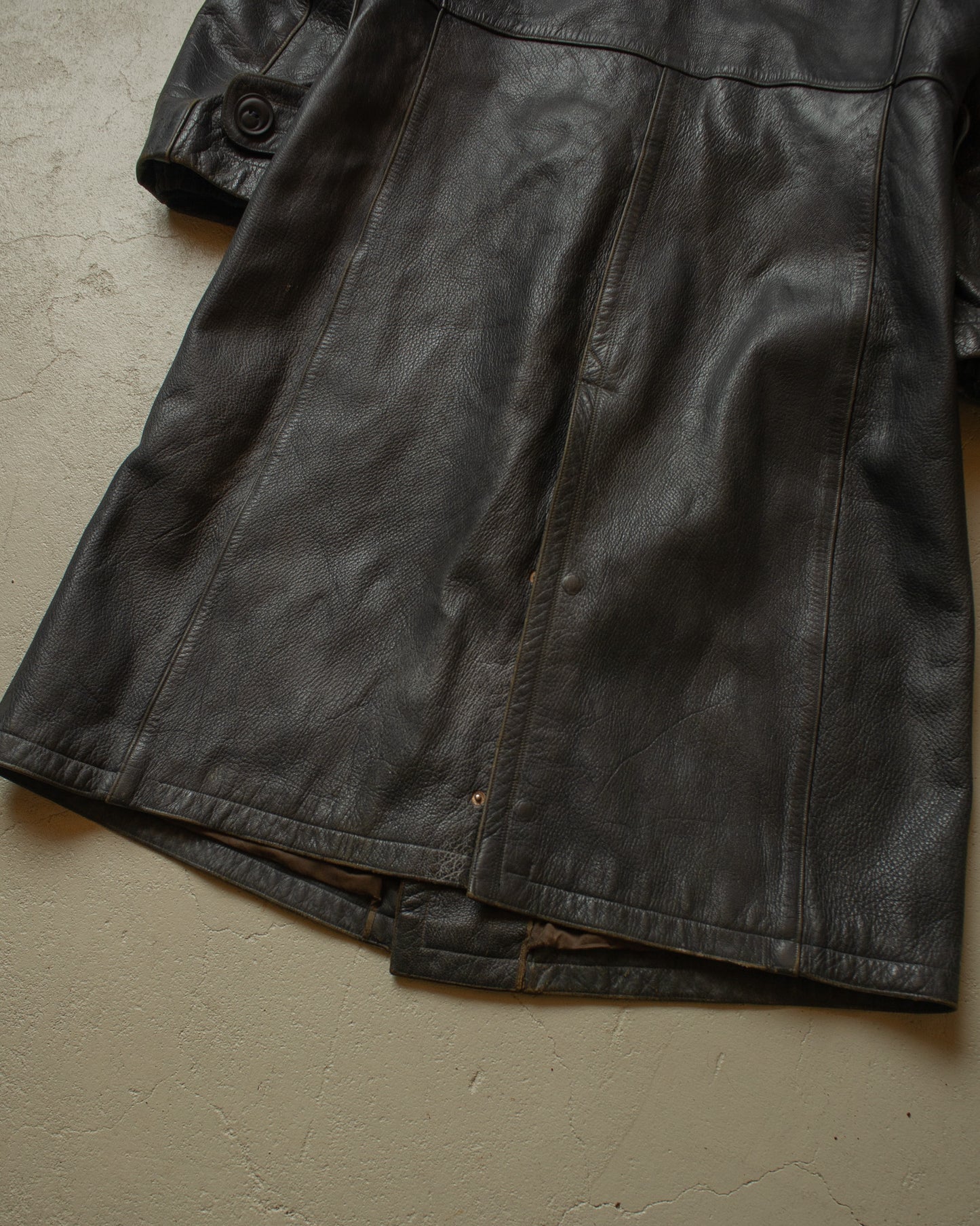 1950s Leather Coat black - M