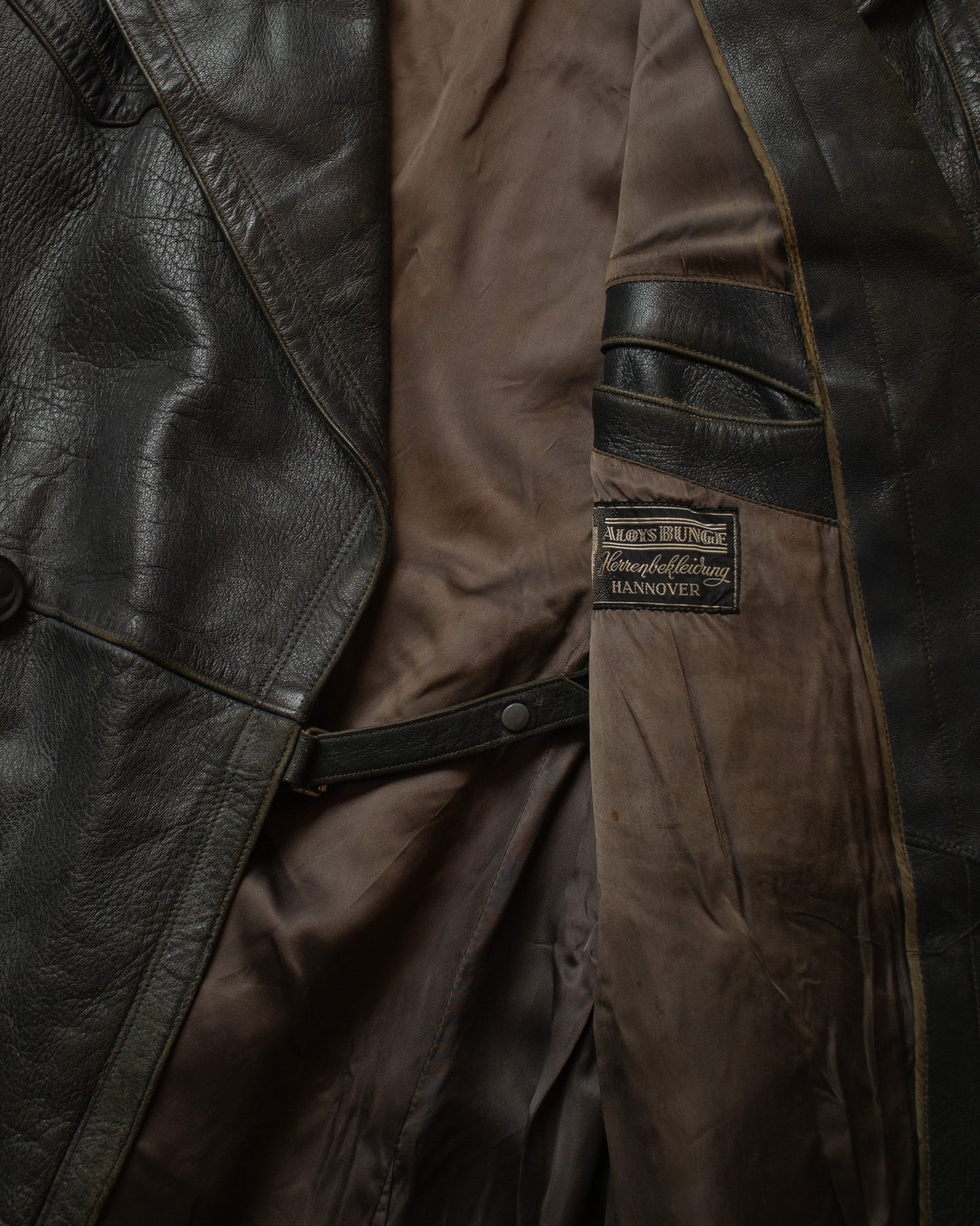 1950s Leather Coat black - M