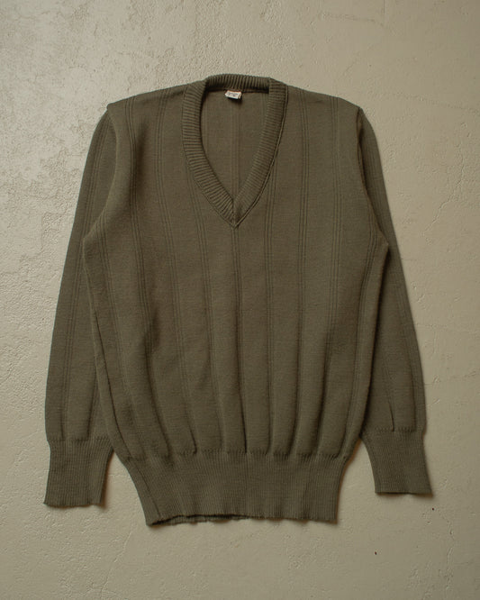 1950s/60s East German NVA Knit Sweater grey - S/M