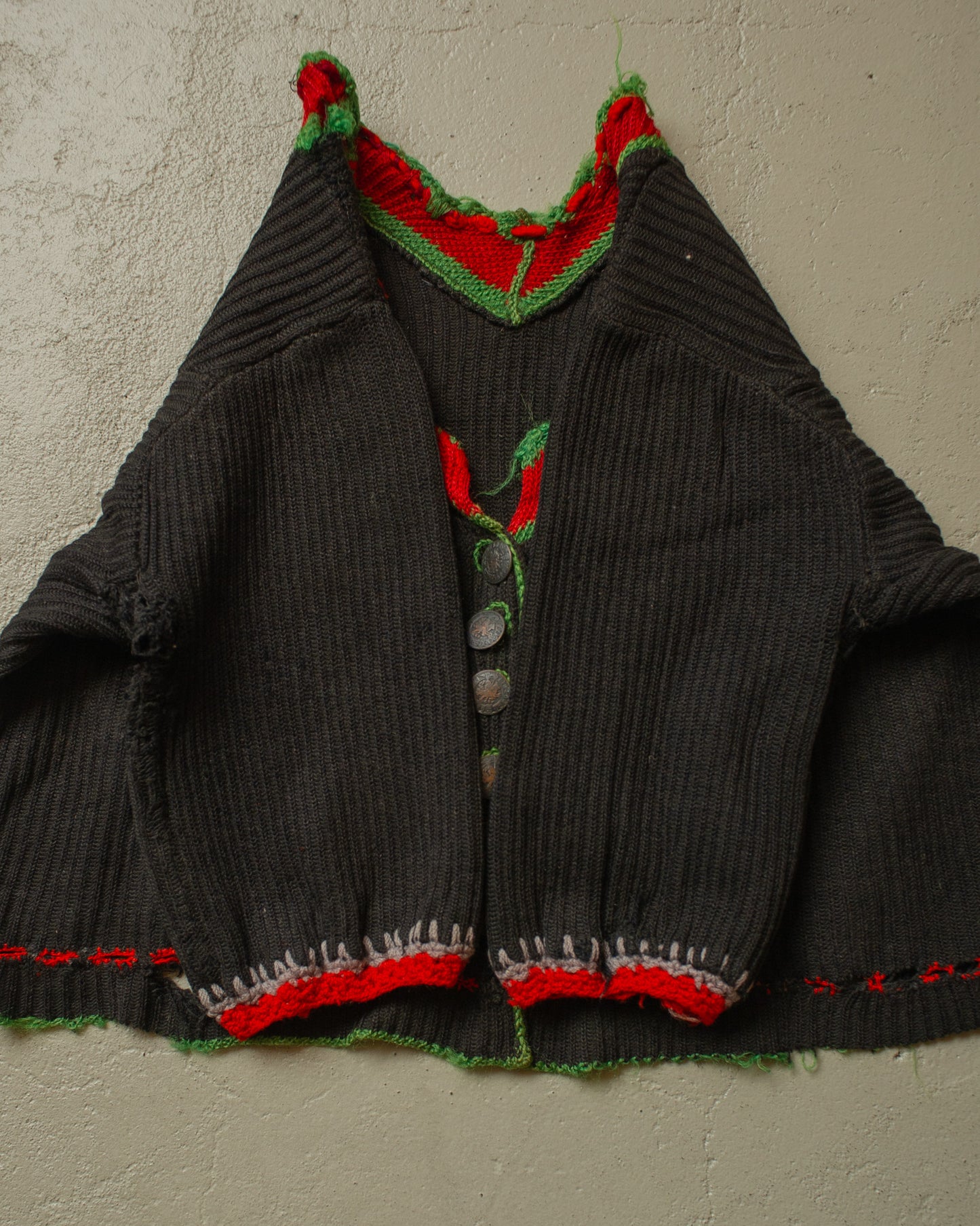 1920s/30s Womens Berchtesgaden Short Sleeve Knit Jacket black - S/M