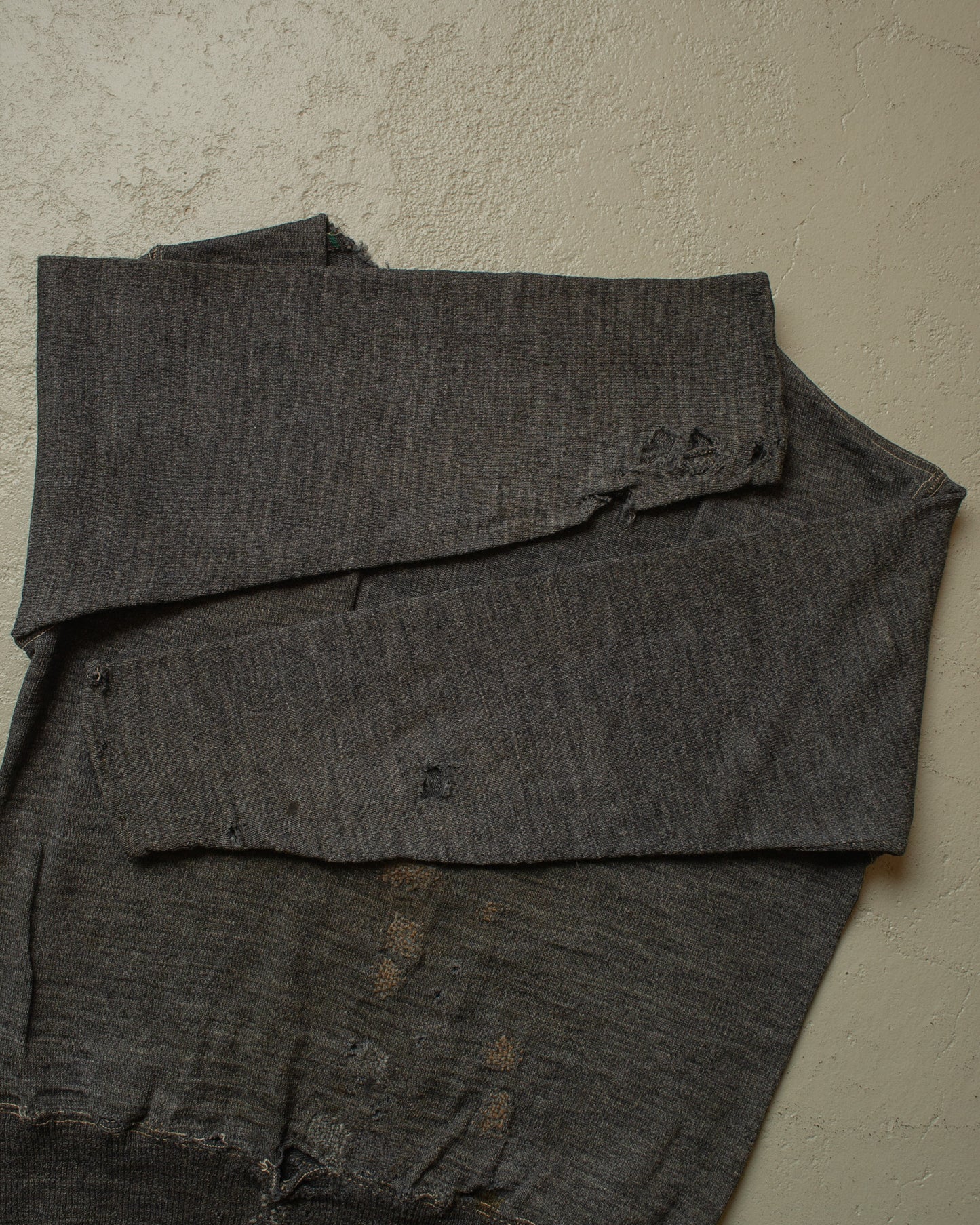 1930s/40s thrashed WW2 German Army Knit Sweater grey - S