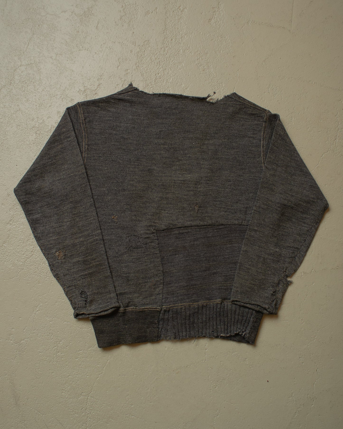 1930s/40s thrashed WW2 German Army Knit Sweater grey - S
