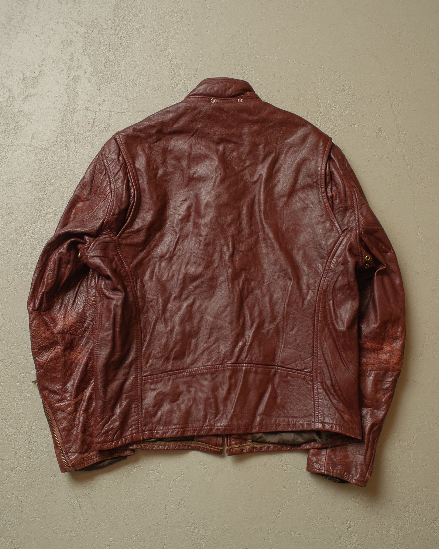 1950s/60s Leather Biker Jacket burgundy - L
