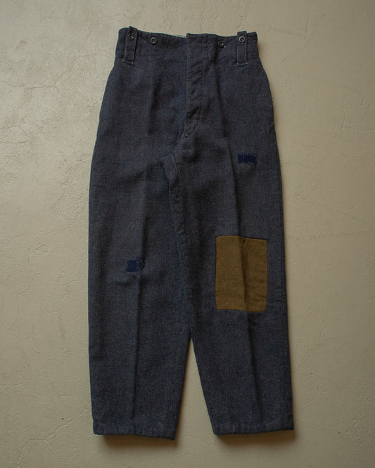 1963 repaired Belgian Army Wool Field Pants grey - W30 L29