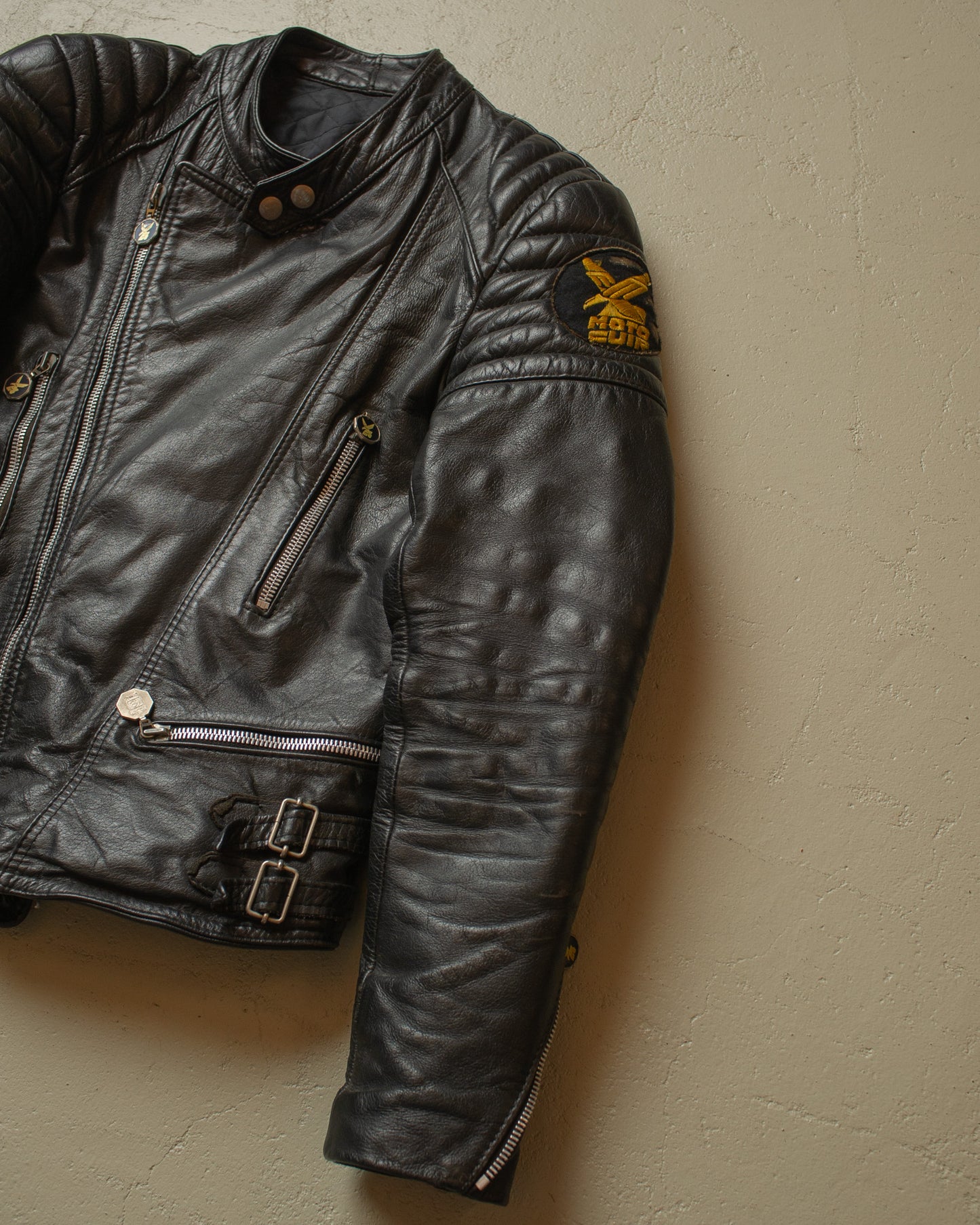 1980s Leather Biker Jacket black - M