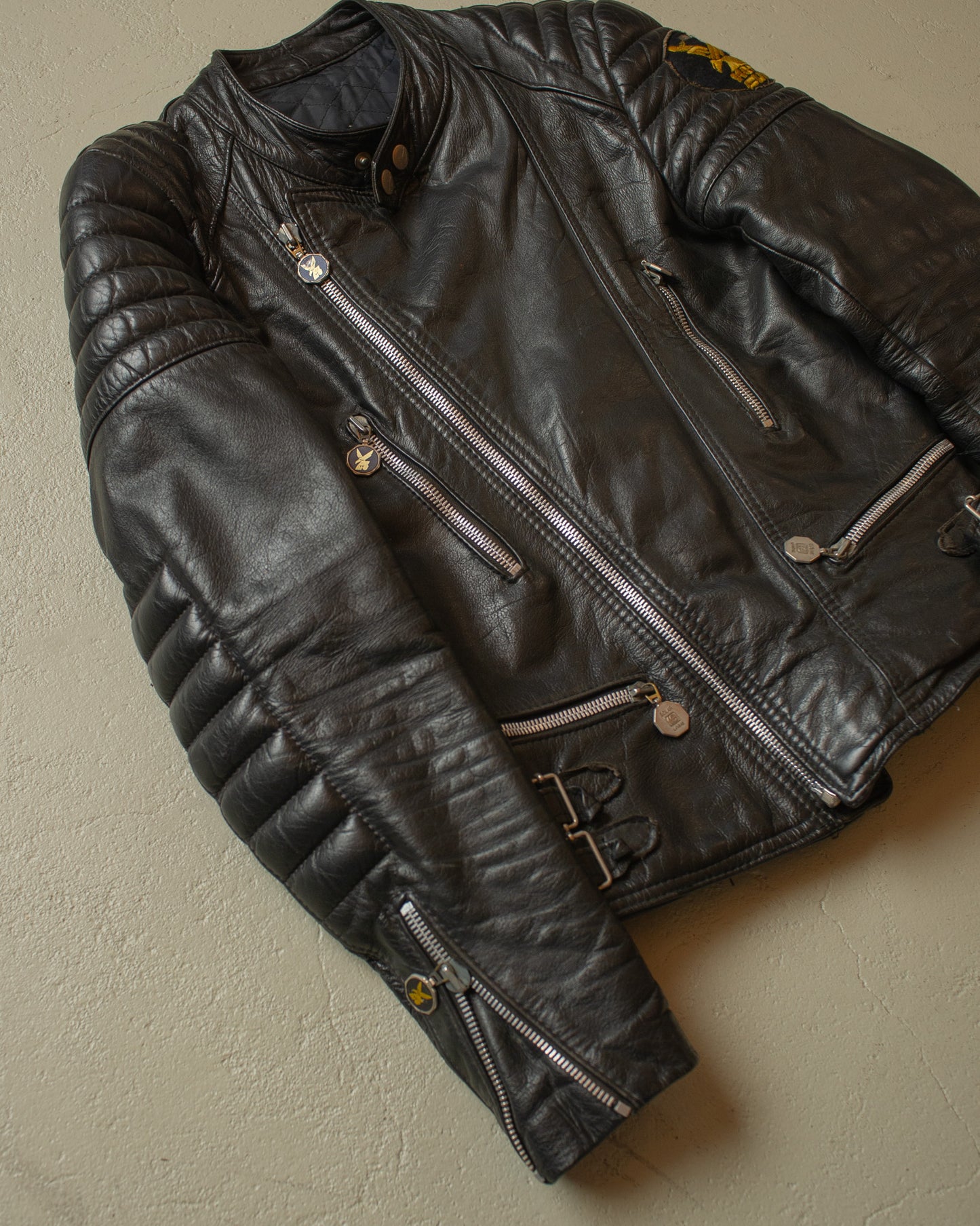 1980s Leather Biker Jacket black - M