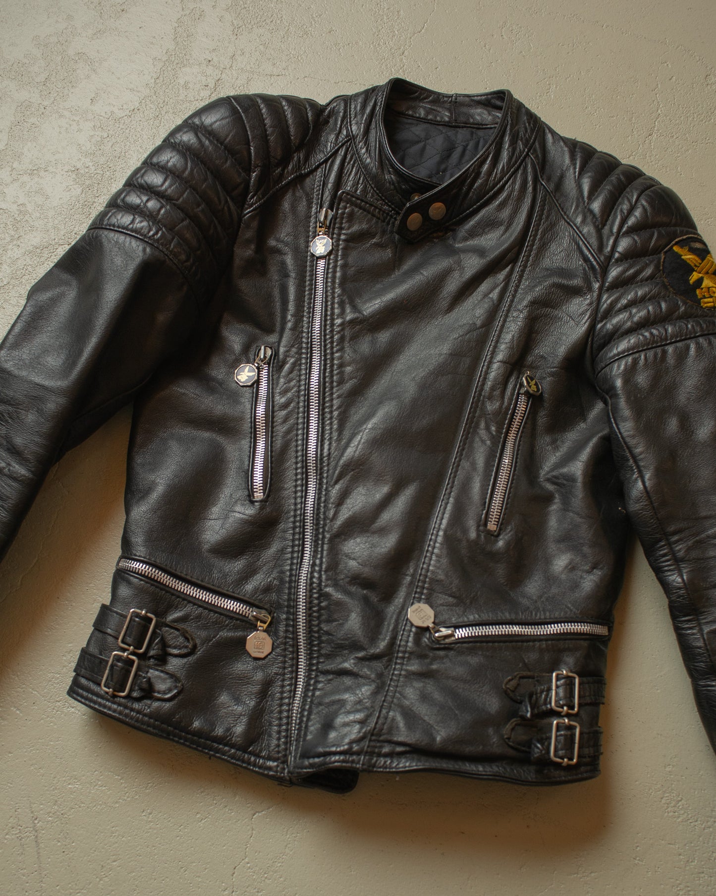 1980s Leather Biker Jacket black - M