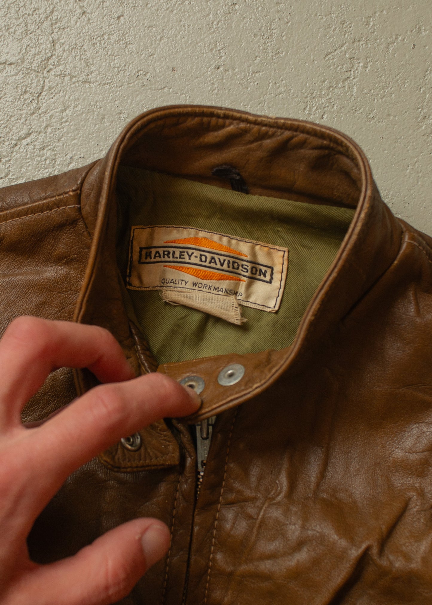 1970s Harley Davidson Leather Jacket brown - S