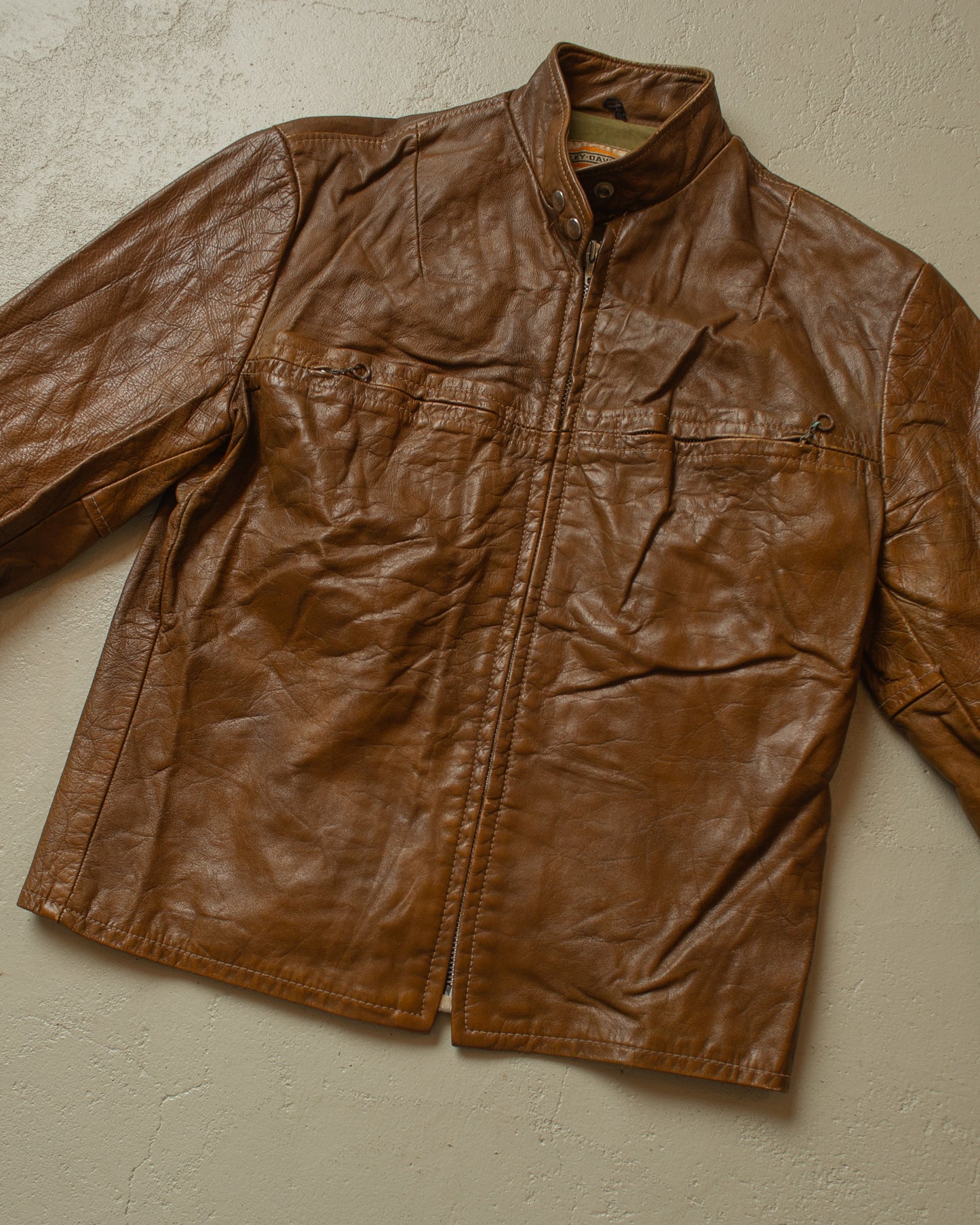 1970s Harley Davidson Leather Jacket brown - S