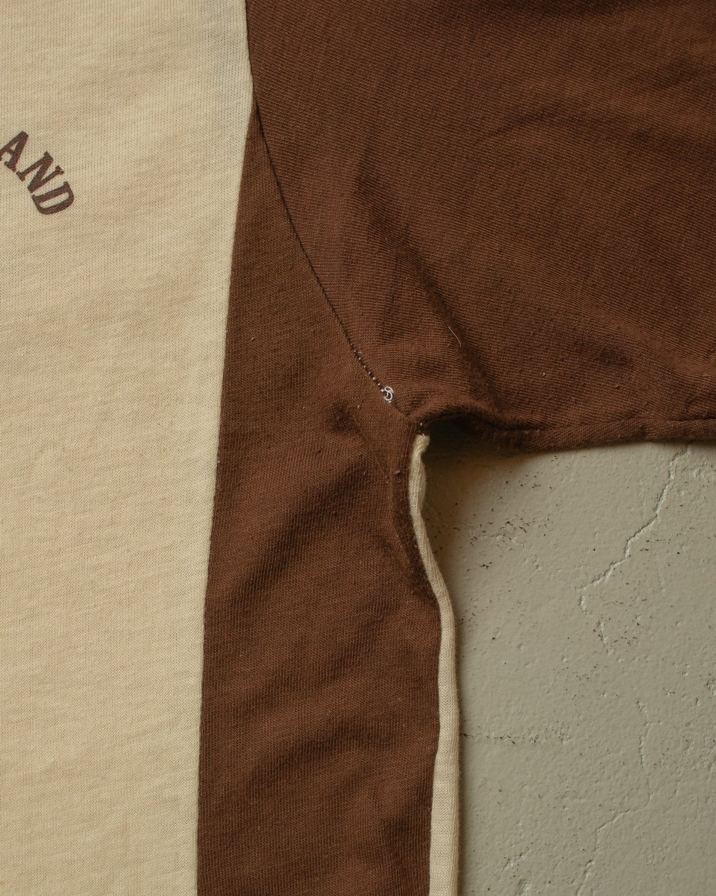 1980s unworn Bahamas Two Tone T-shirt beige/brown - M/L