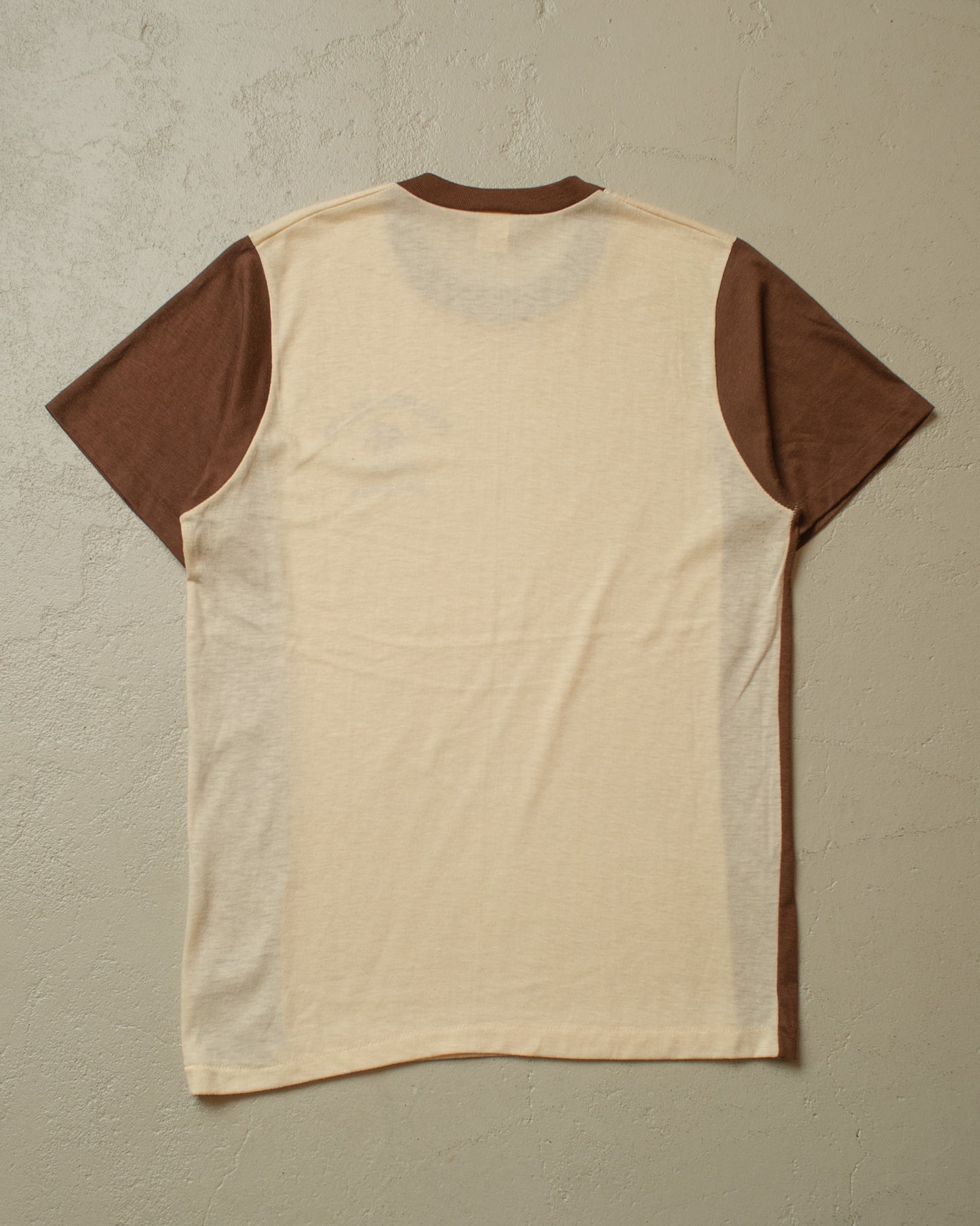 1980s unworn Bahamas Two Tone T-shirt beige/brown - M/L