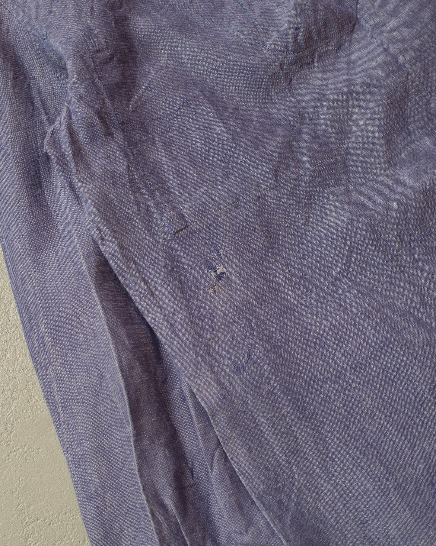 1967 French Navy Linen Sailor Shirt blue - XL