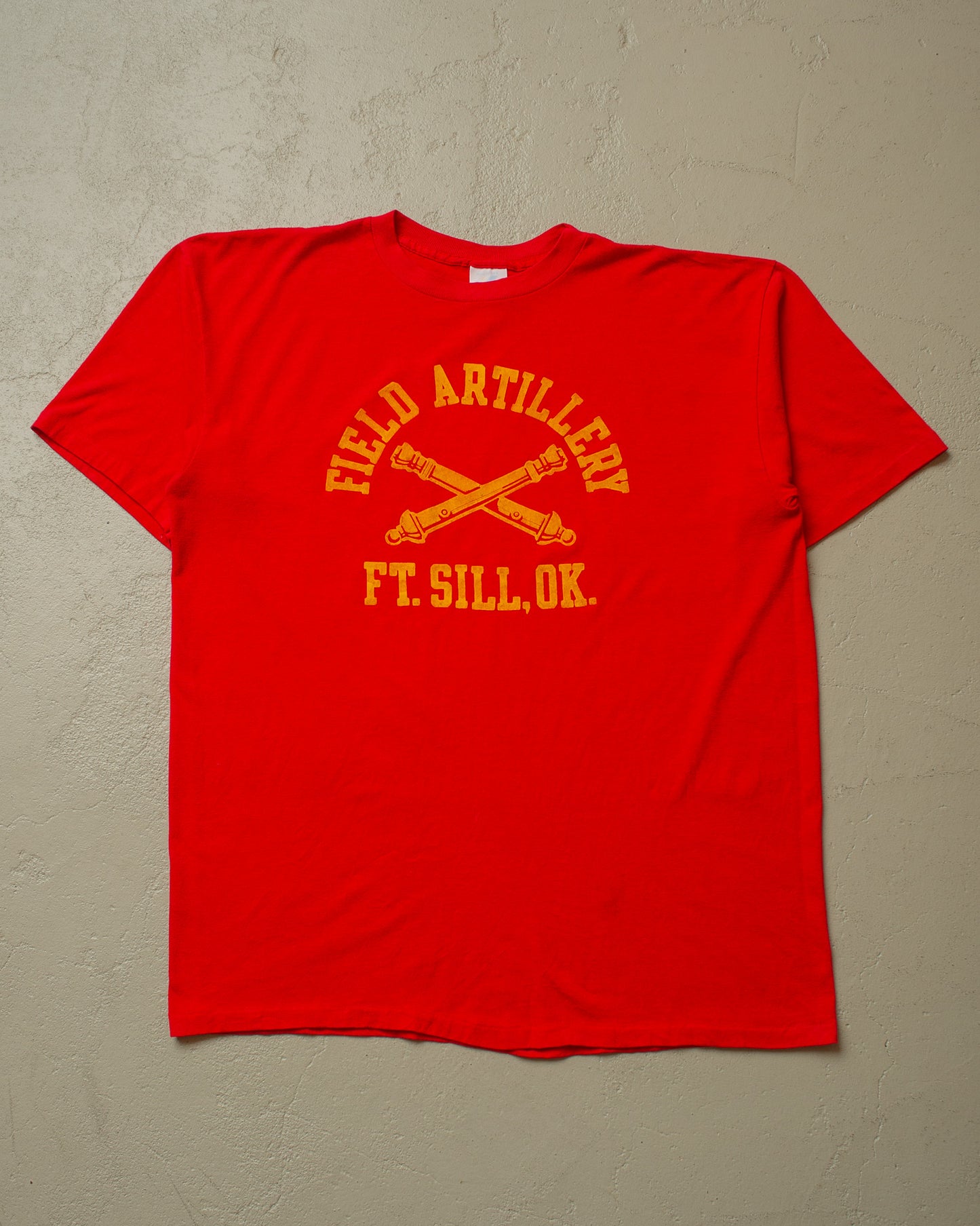 1990s US Army Field Artillery T-shirt red - L/XL