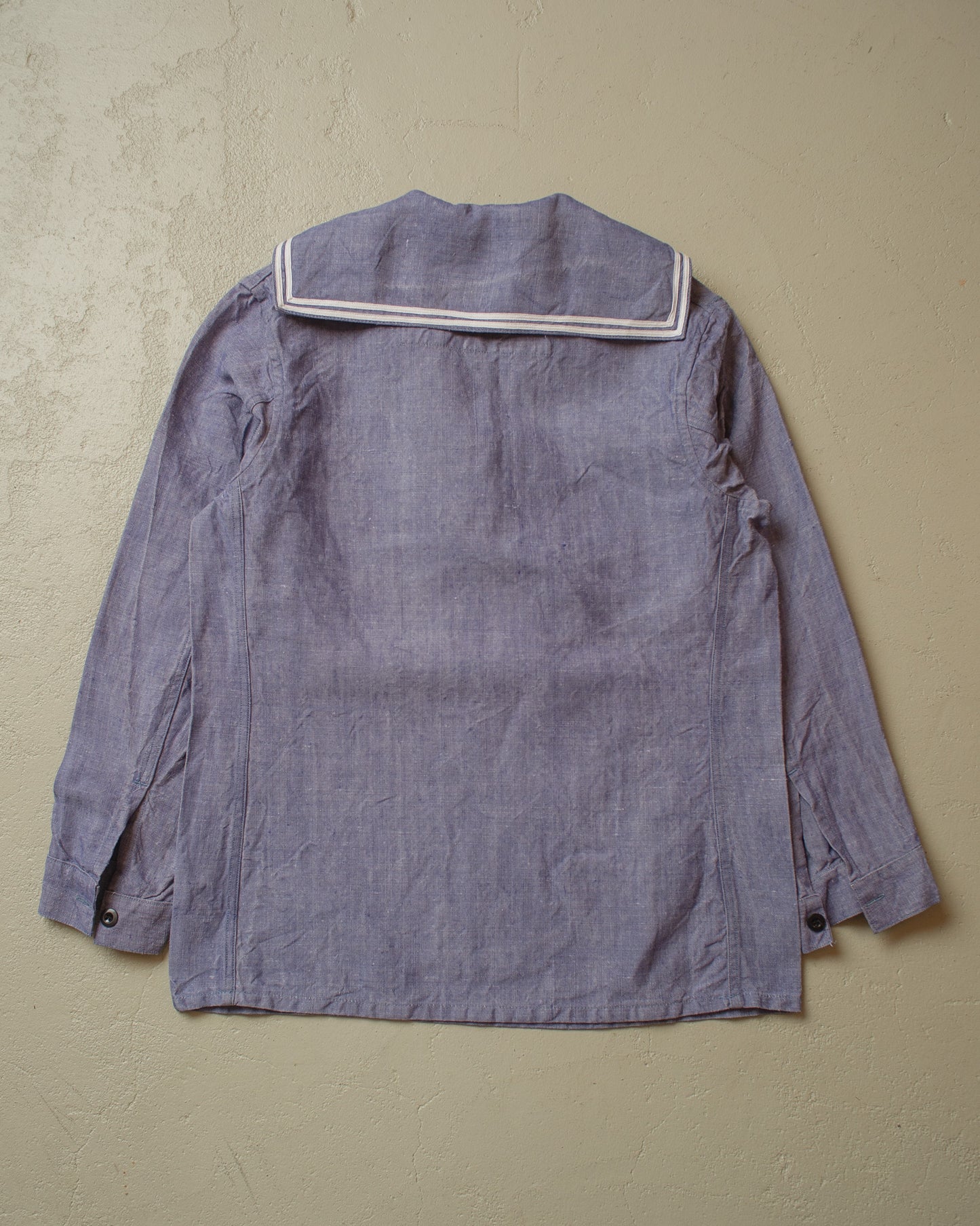 1967 French Navy Linen Sailor Shirt blue - XL