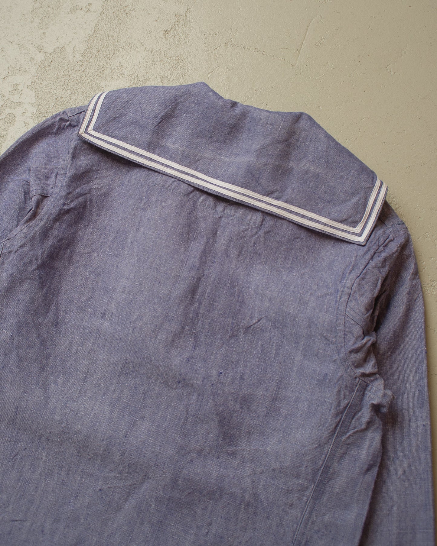 1967 French Navy Linen Sailor Shirt blue - XL