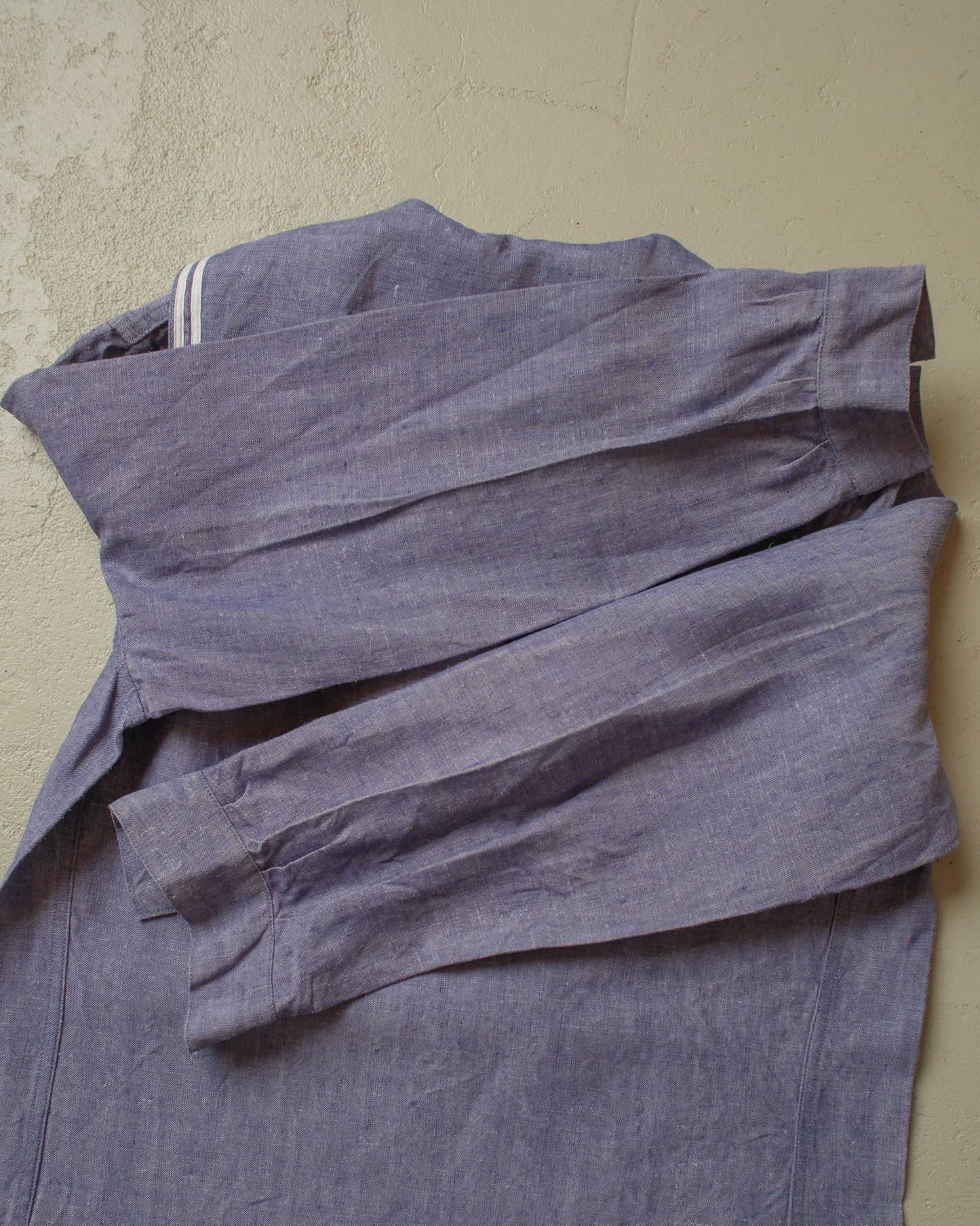 1967 French Navy Linen Sailor Shirt blue - XL