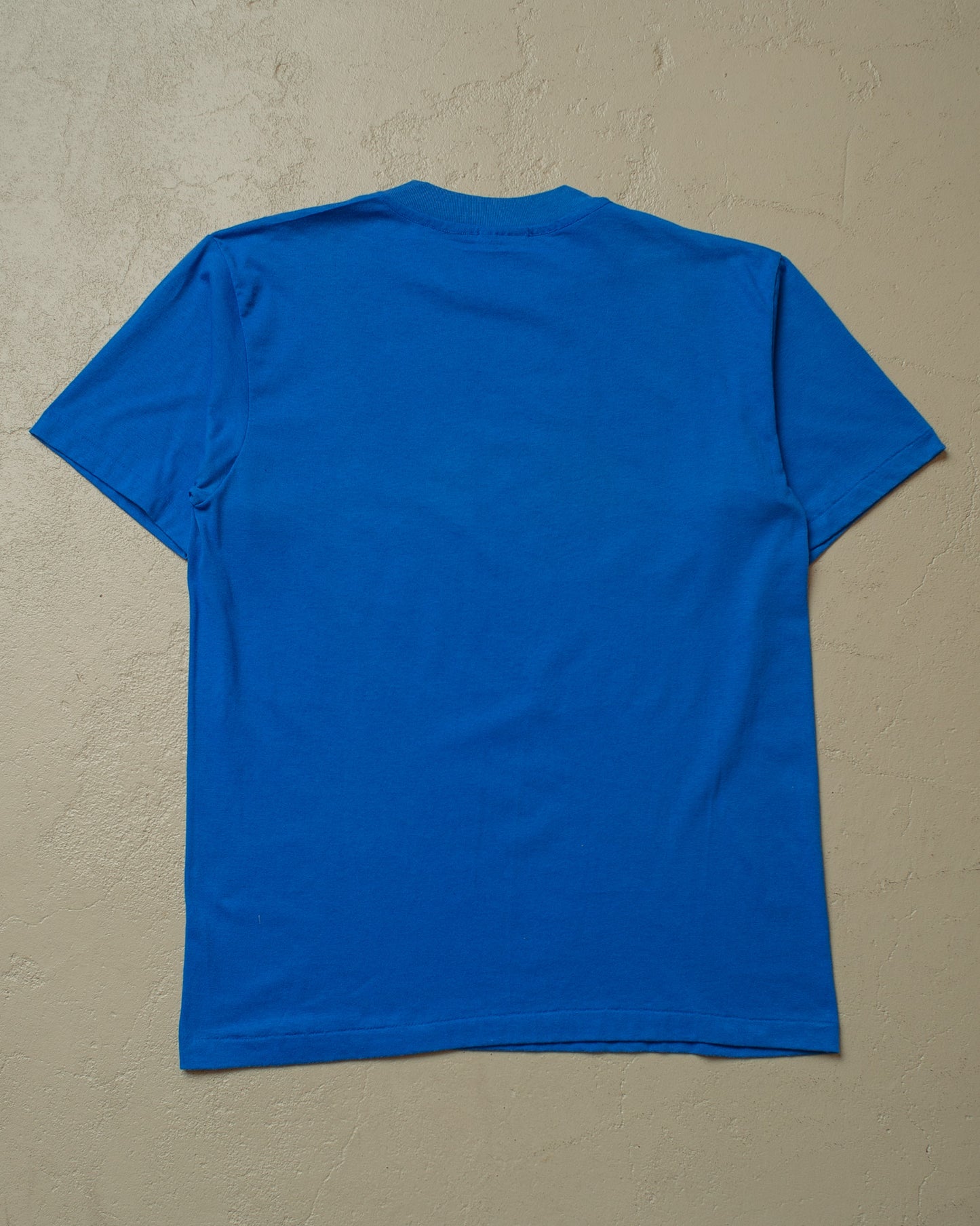 1980s unworn "Do more with less" T-shirt blue - M/L
