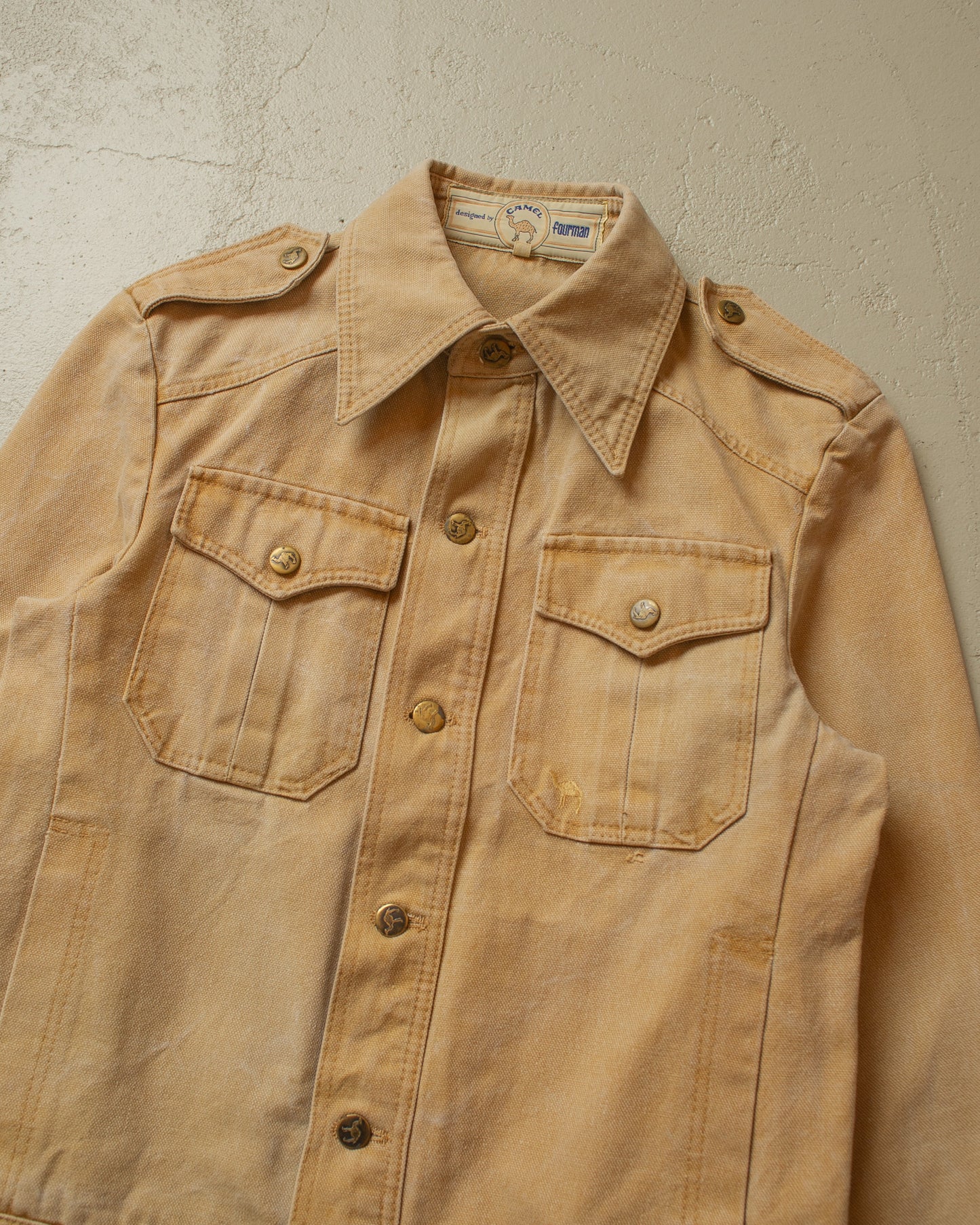 1980s Camel fourman Canvas Workwear Jacket beige - M