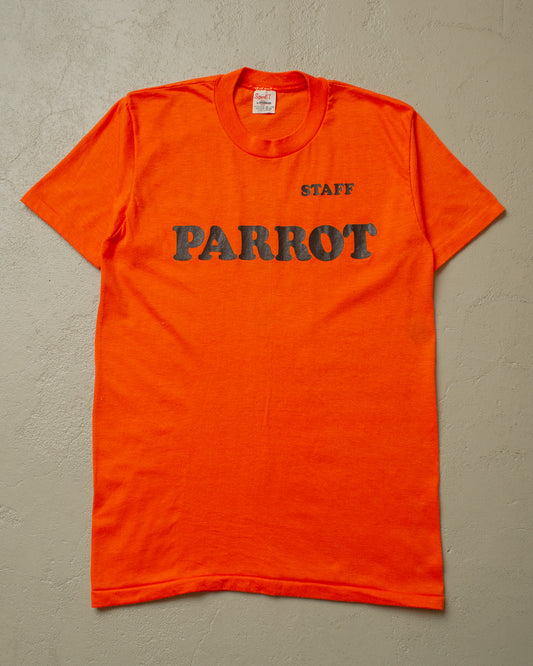 1980s unworn Parrot Staff T-shirt orange - S