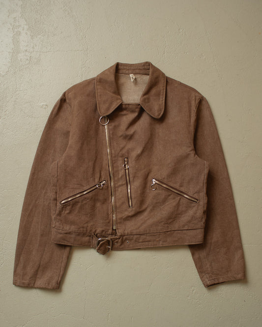 1950s/60s? unworn cropped Denim Jacket brown - M