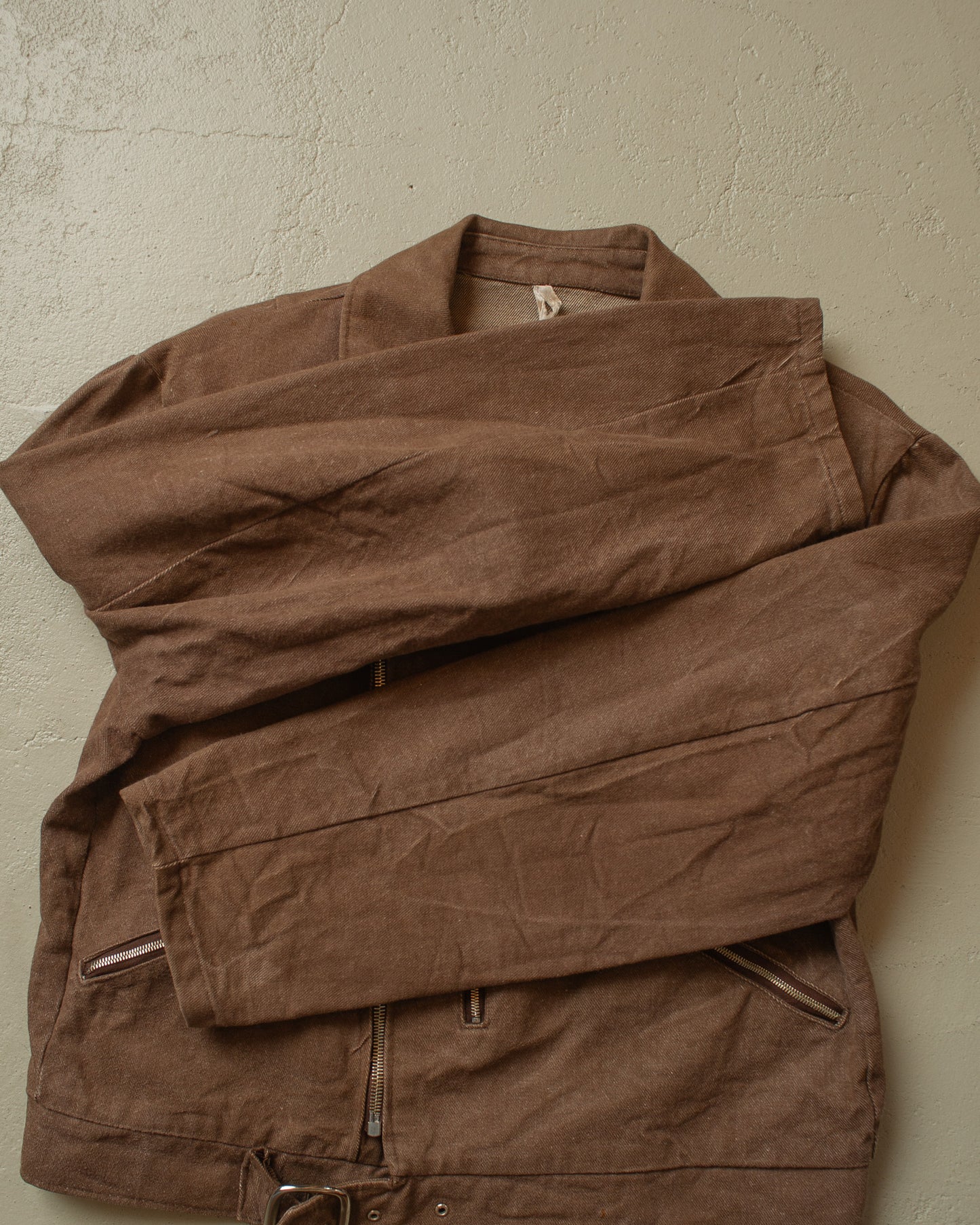 1950s/60s? unworn cropped Denim Jacket brown - M