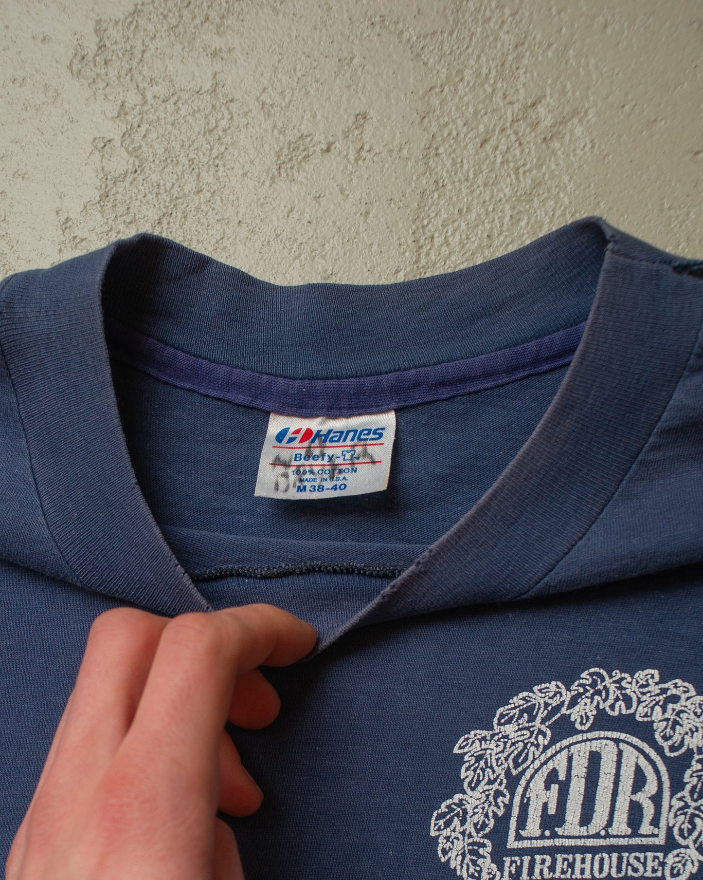 1980s Faded Firehouse Deli Longsleeve navyblue - S