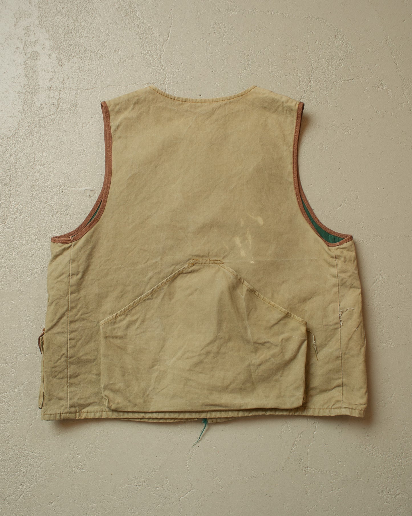 1970s distressed Fishing Vest khaki - M