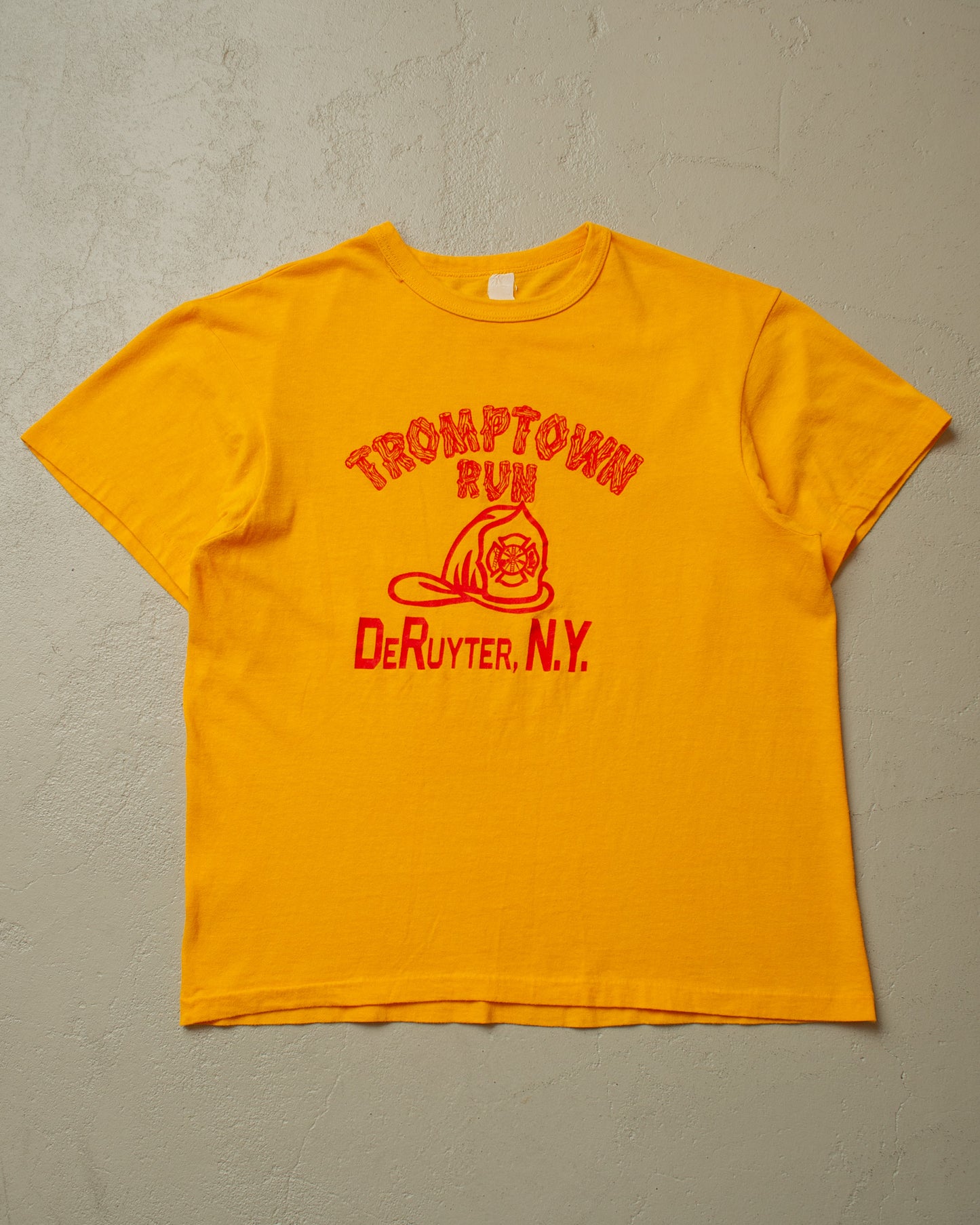 1980s Fire Department Tromptown Run T-shirt yellow - L