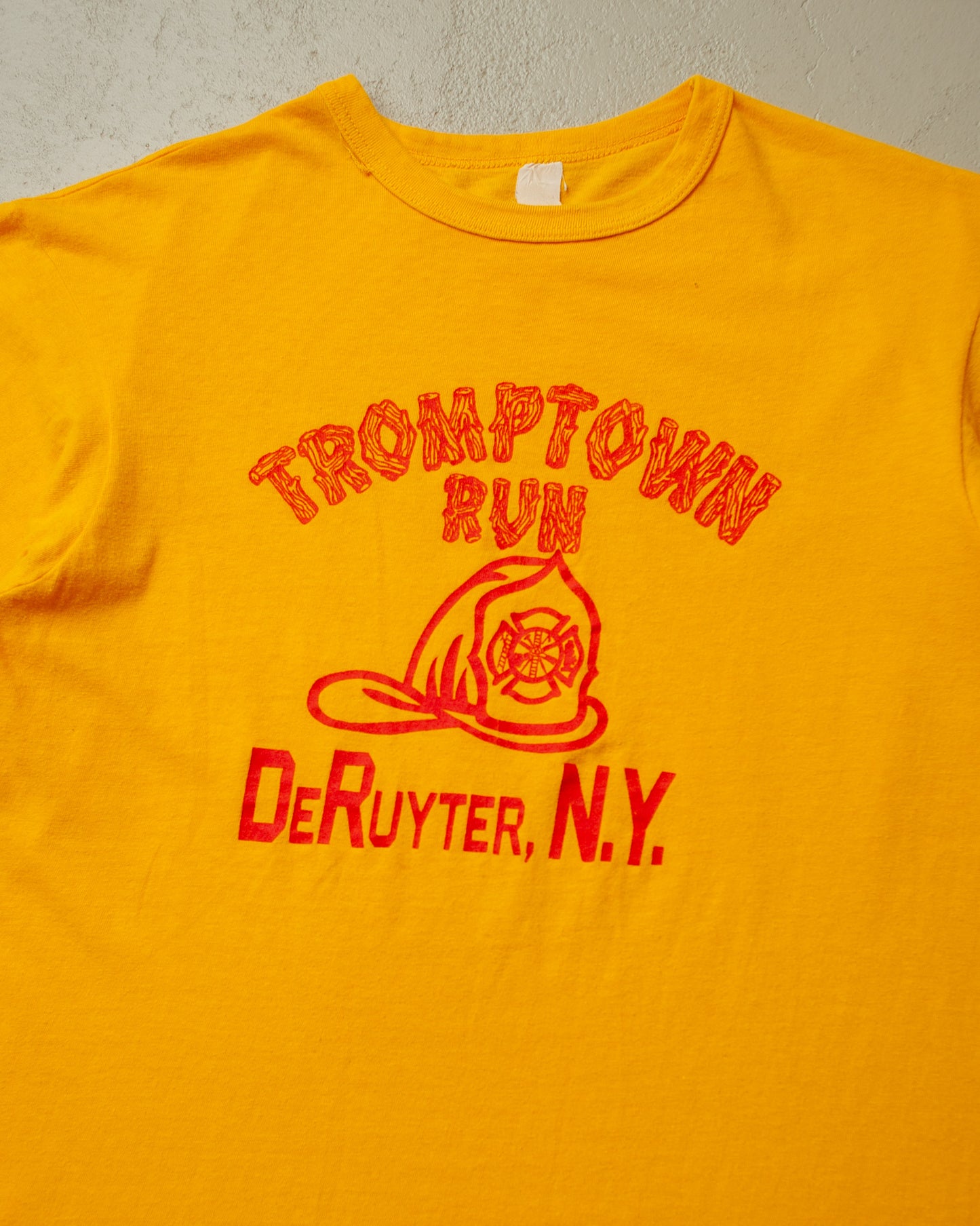 1980s Fire Department Tromptown Run T-shirt yellow - L