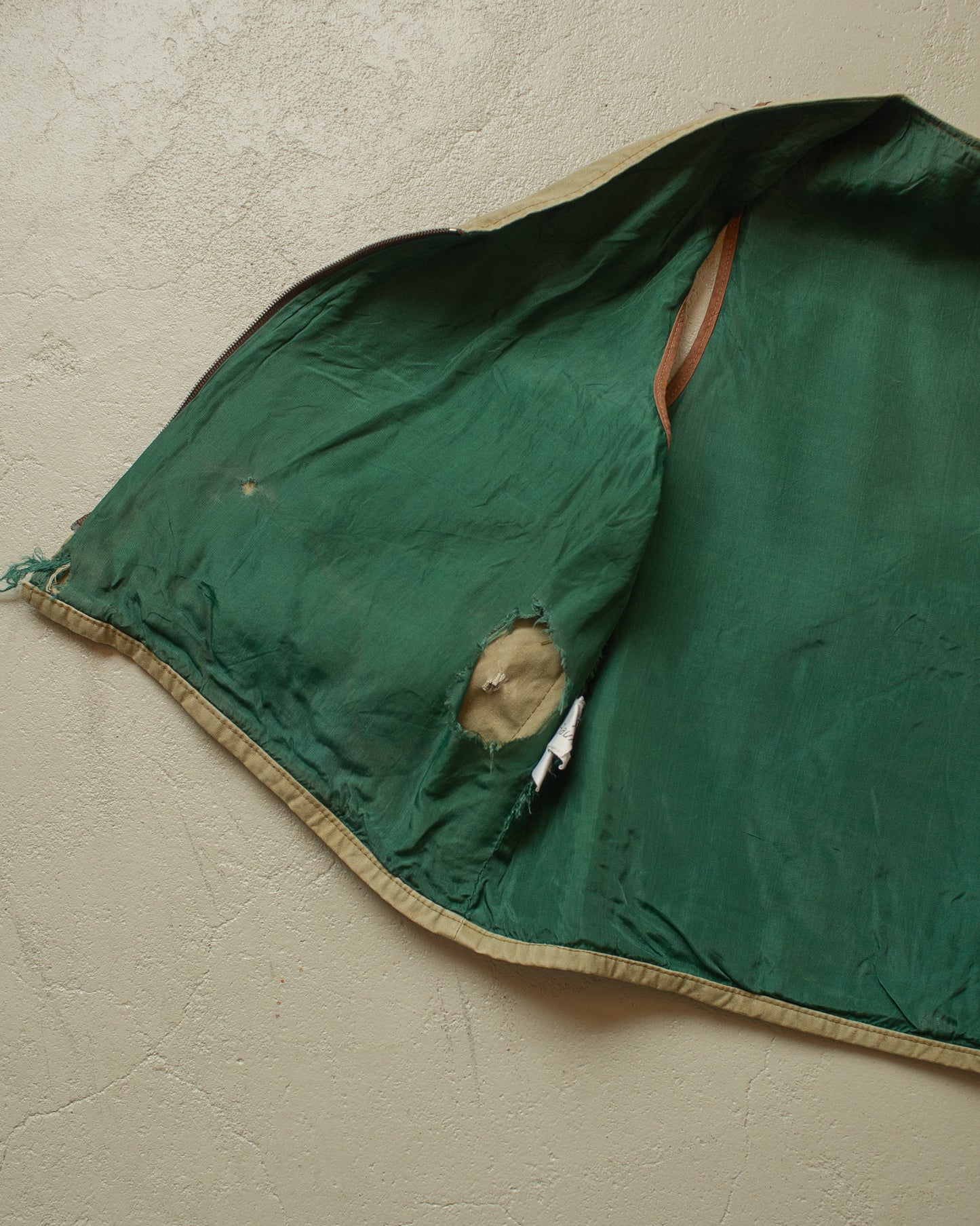 1970s distressed Fishing Vest khaki - M