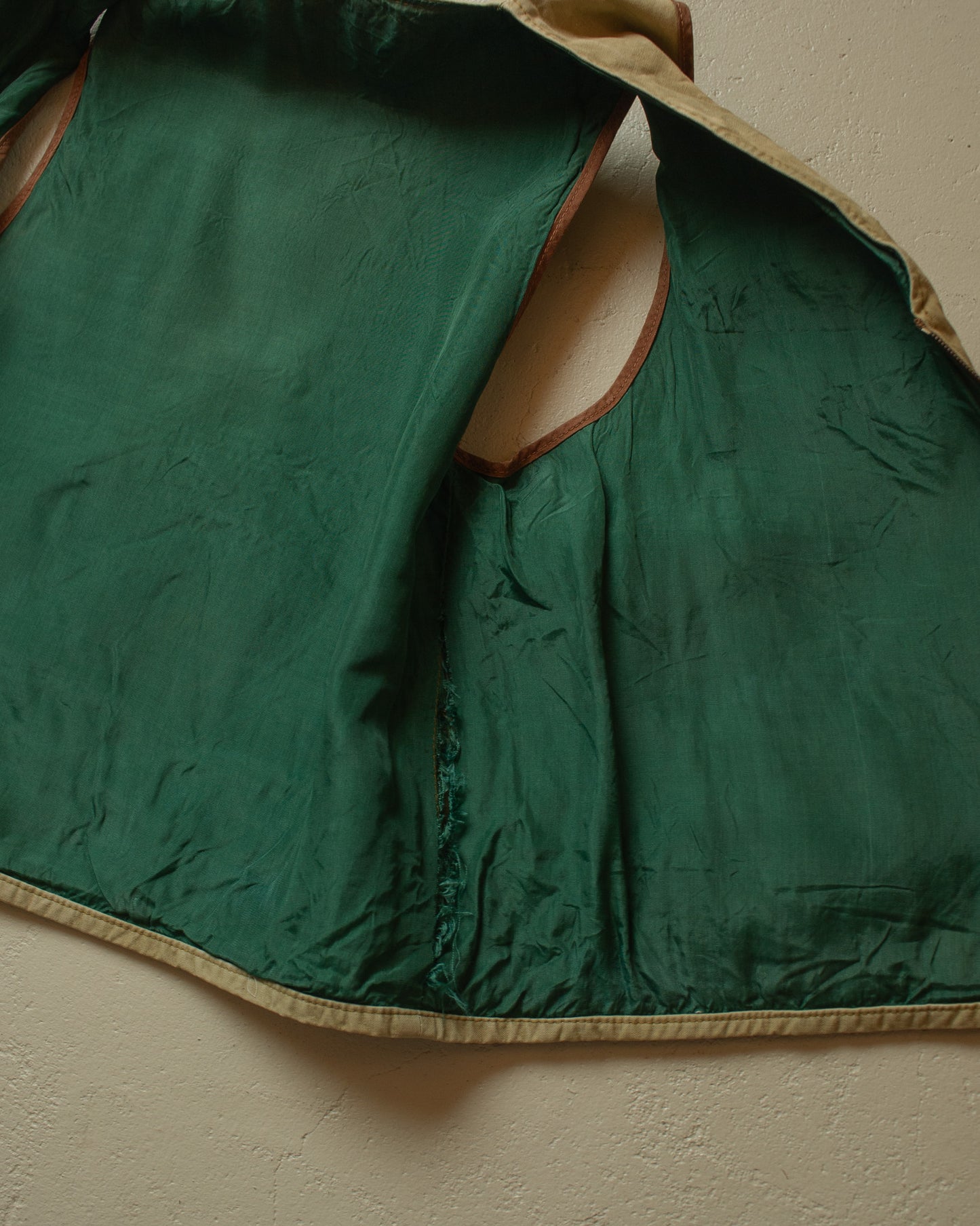 1970s distressed Fishing Vest khaki - M