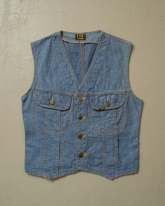 1970s Lee Denim Vest blue - S