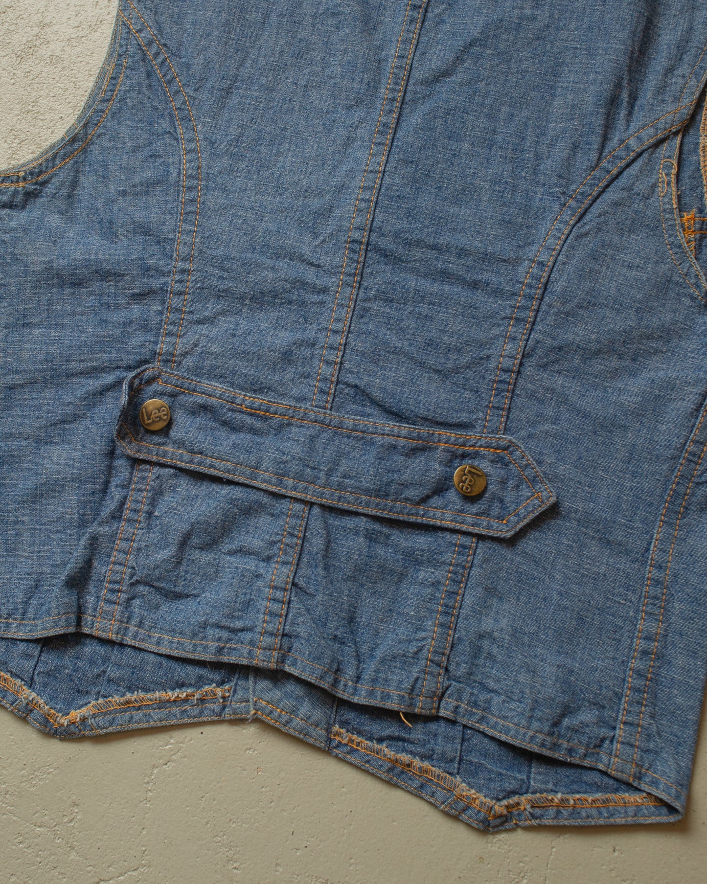 1970s Lee Denim Vest blue - S