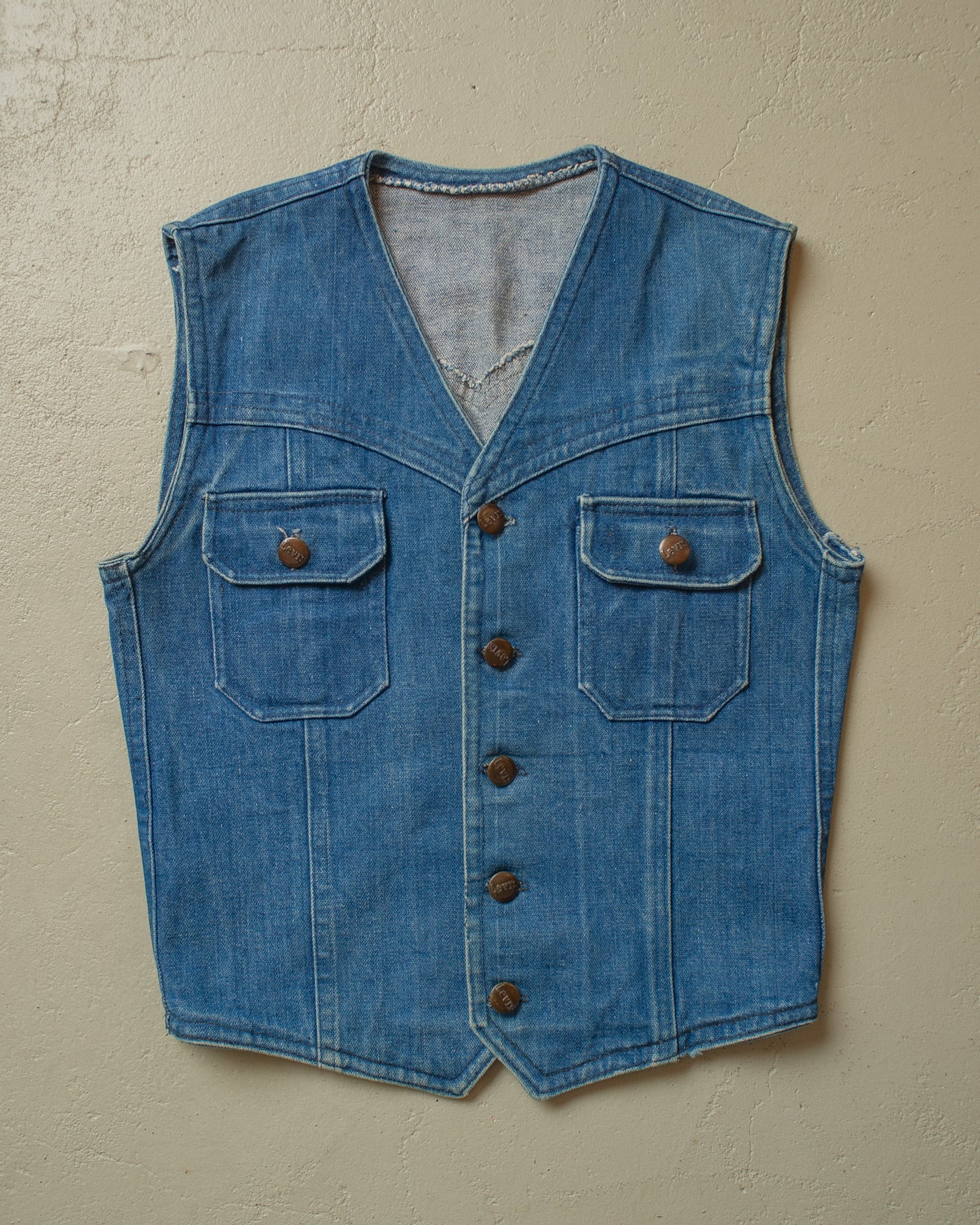 1970s Levi´s Selvedge Denim Vest blue - XS/S