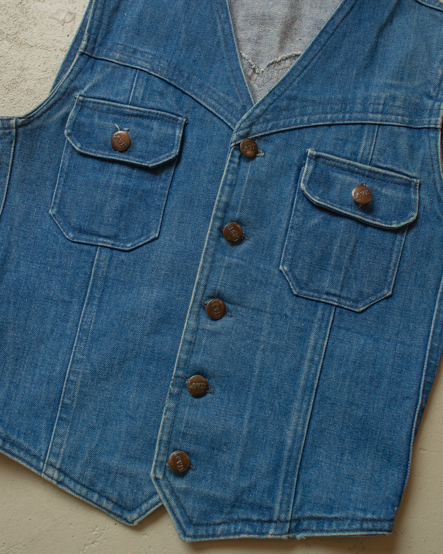 1970s Levi´s Selvedge Denim Vest blue - XS/S
