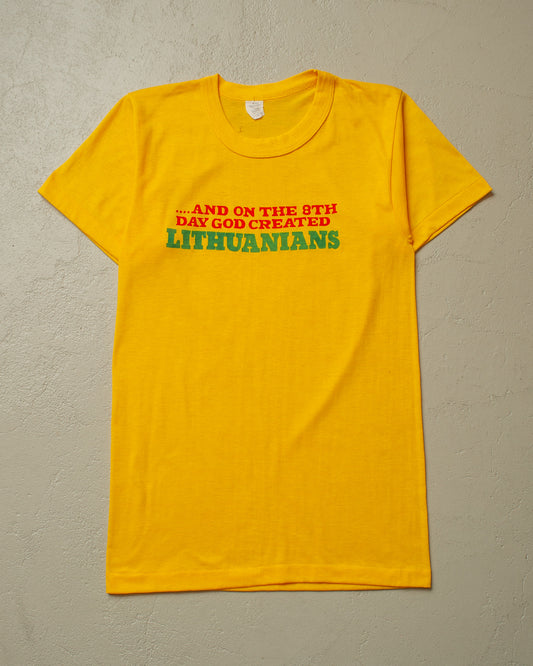 1980s "Lithuanians" T-shirt yellow - S
