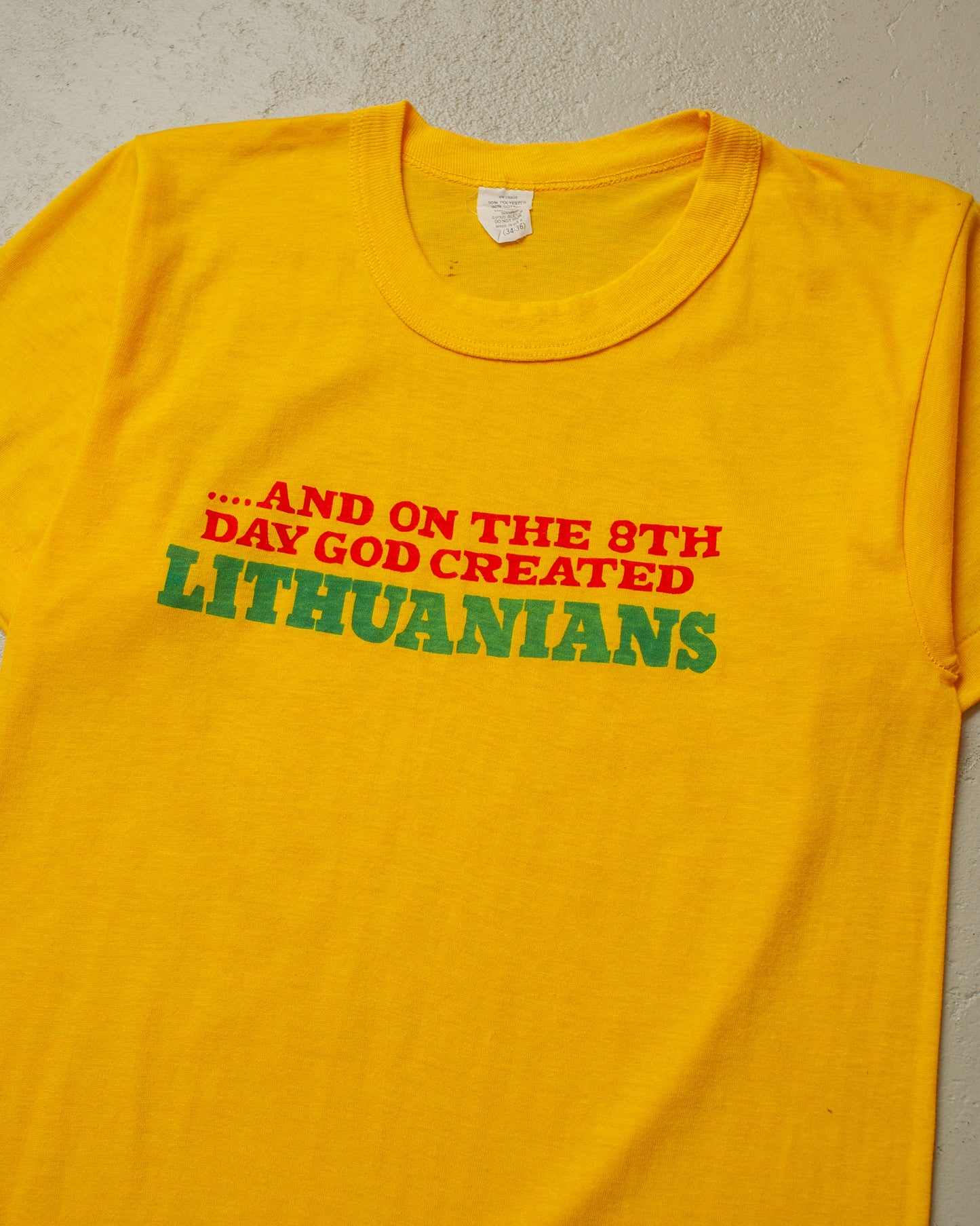 1980s "Lithuanians" T-shirt yellow - S