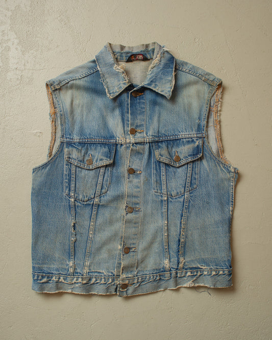 1970s repaired Towncraft Denim Vest blue - L
