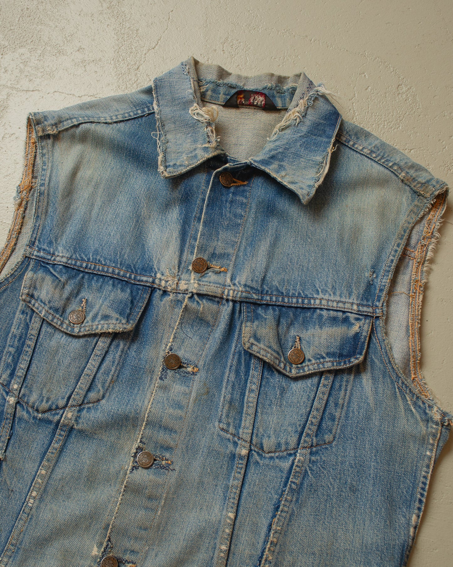 1970s repaired Towncraft Denim Vest blue - L