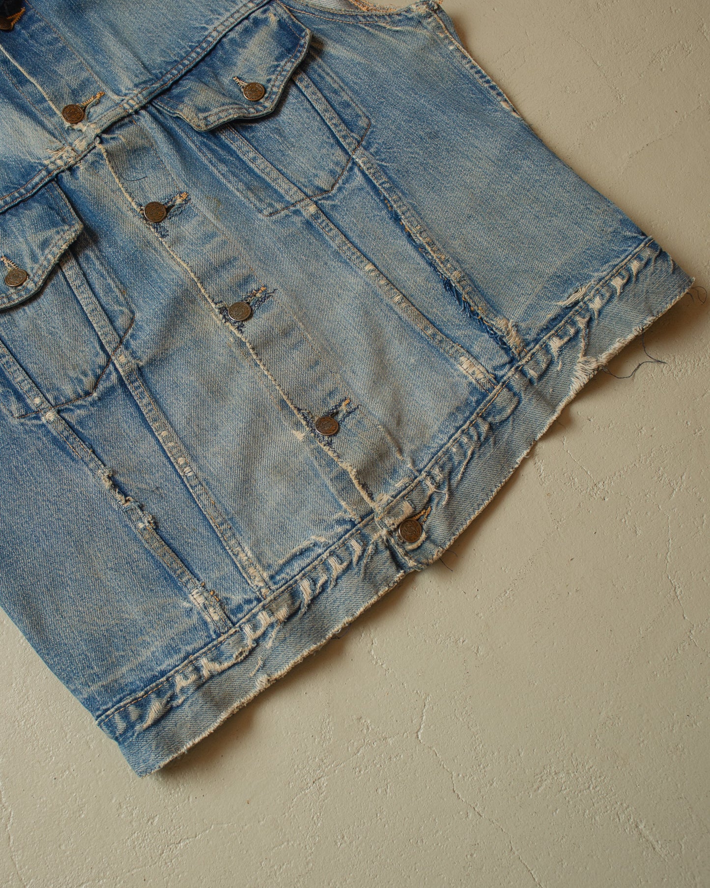 1970s repaired Towncraft Denim Vest blue - L