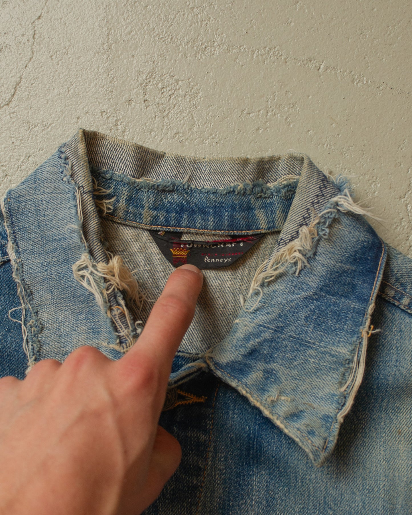 1970s repaired Towncraft Denim Vest blue - L