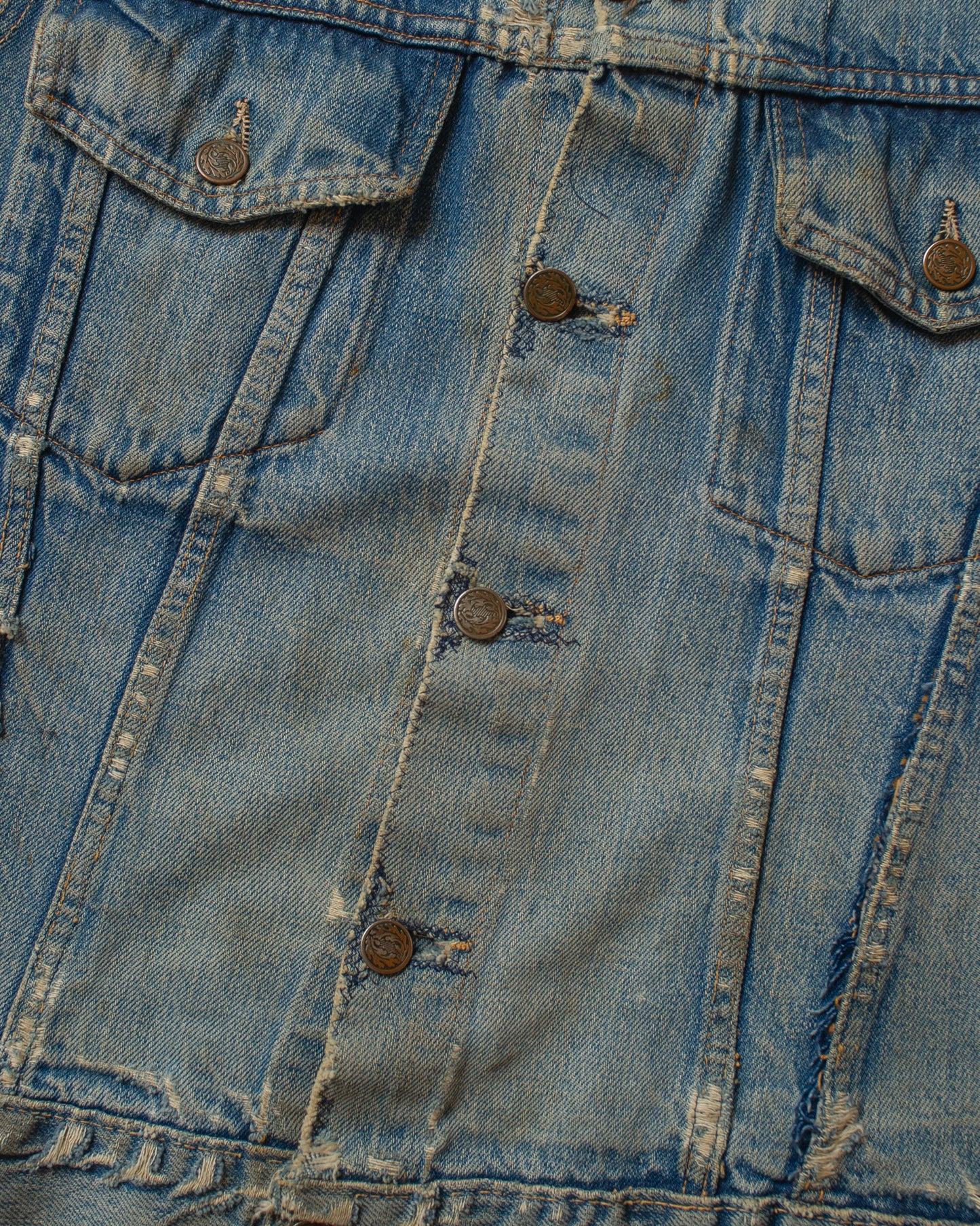 1970s repaired Towncraft Denim Vest blue - L