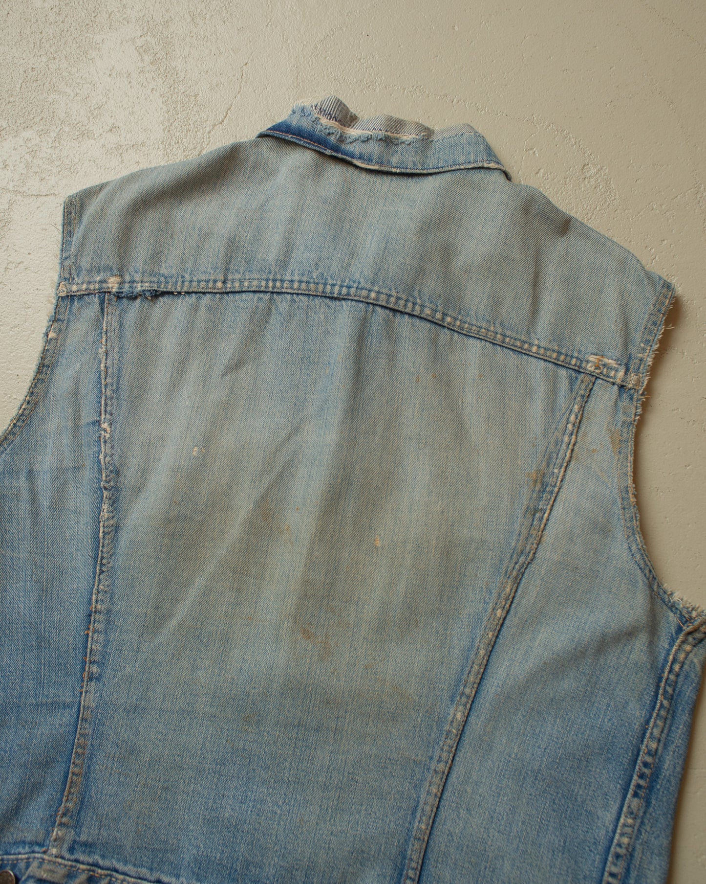 1970s repaired Towncraft Denim Vest blue - L